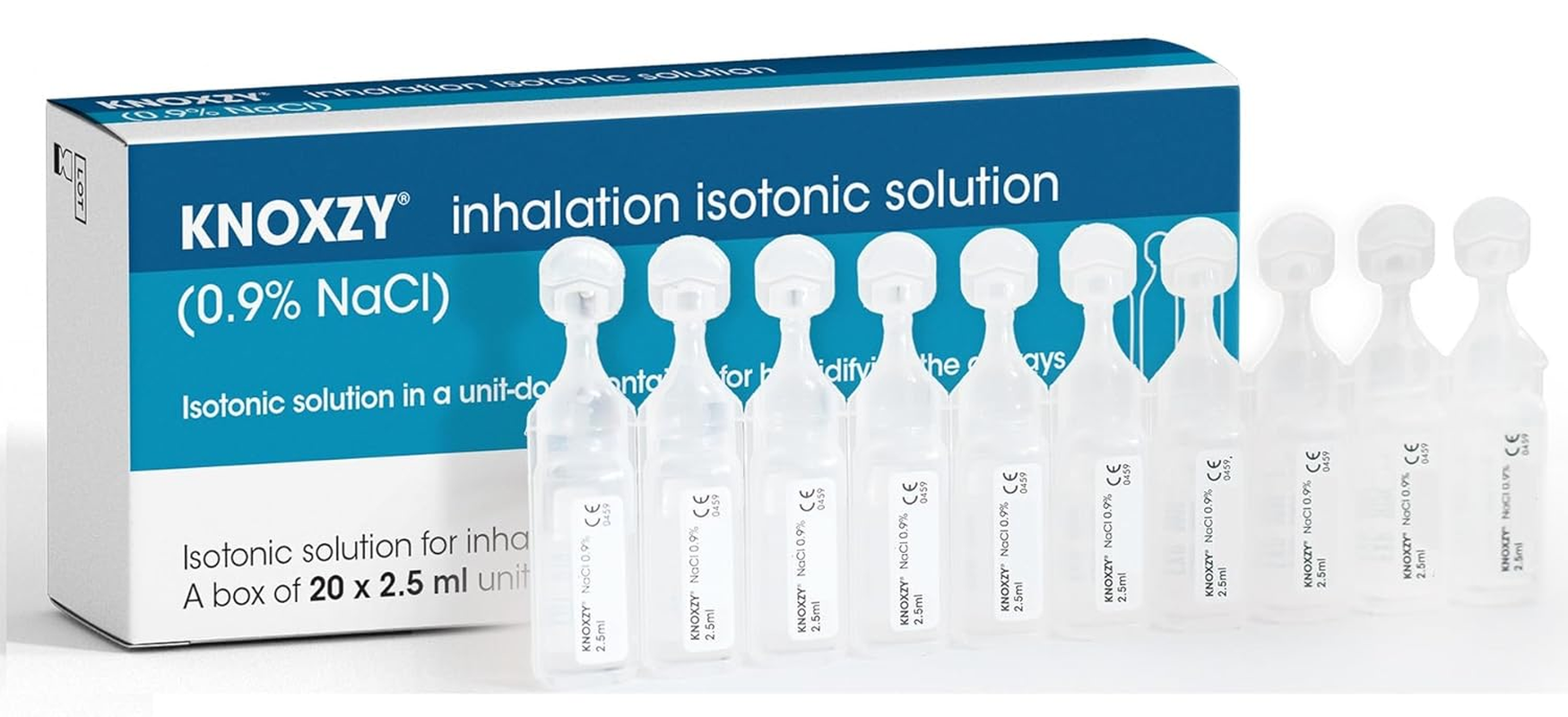 KNOXZY Sterile Isotonic Saline Solution 0.9% - Sodium Chloride Nacl - Inhalation Saline Solution for Humidifying the Airways &ndash; 20 X 2.5 Ml Unit Dose Vials, Pharmaceutical Grade image number 4