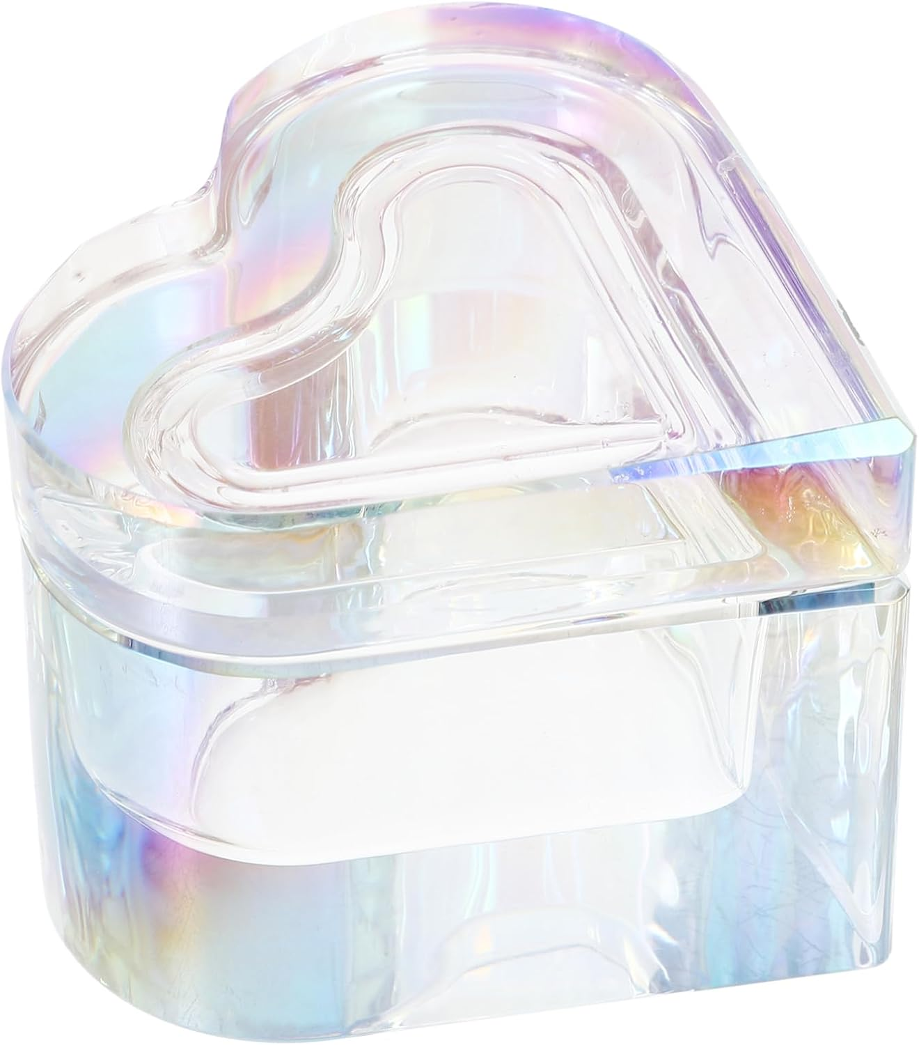 LALAFINA Crystal Glass Nail Dish with Lid Dazzling Crystal Dappen Bowl Heart Nail Art Cup for Professional Use and Home Use