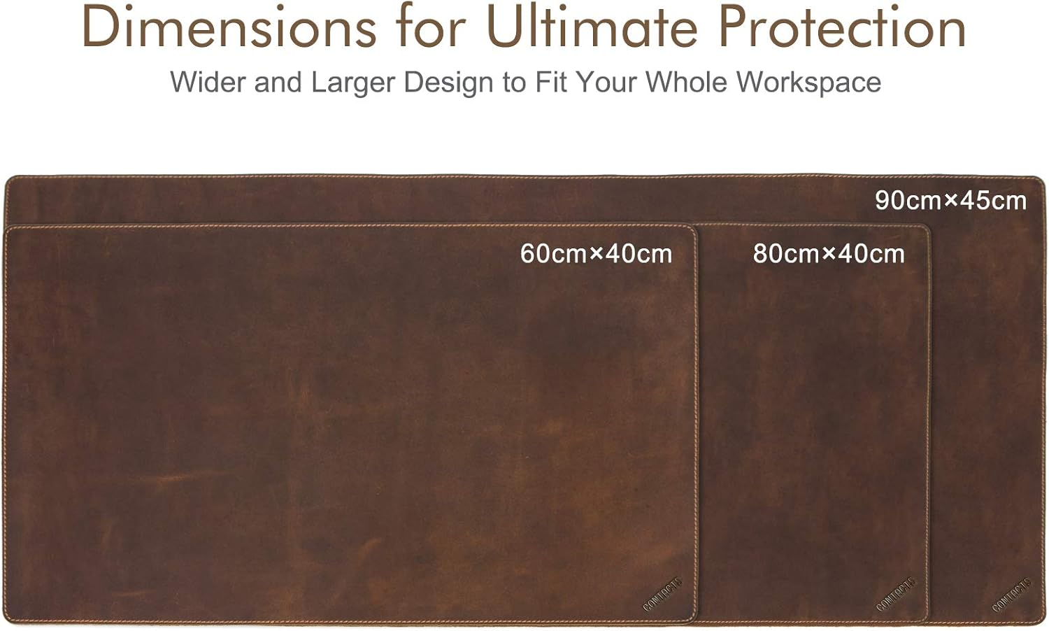 CONTACT'S FAMILY 80X40Cm Crazy Horse Leather Genuine Leather Extended Mouse Pad Desk Pad Desk Mat image number 5