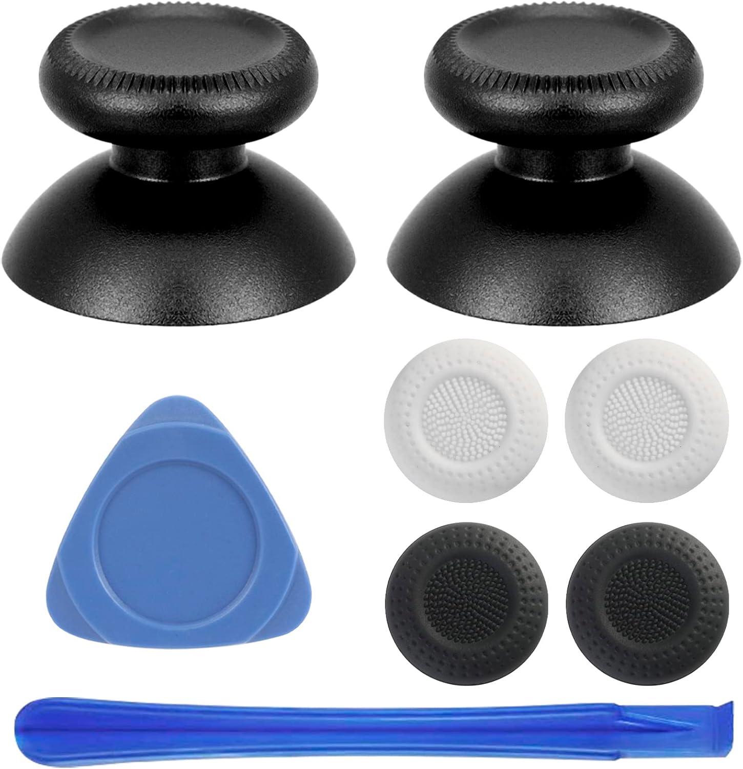 Vrbrother 2Pcs Replacement Rocker Metal Analog Joystick Thumbstick Mushroom Caps Repair for Meta Oculus Quest 2 (Black)
