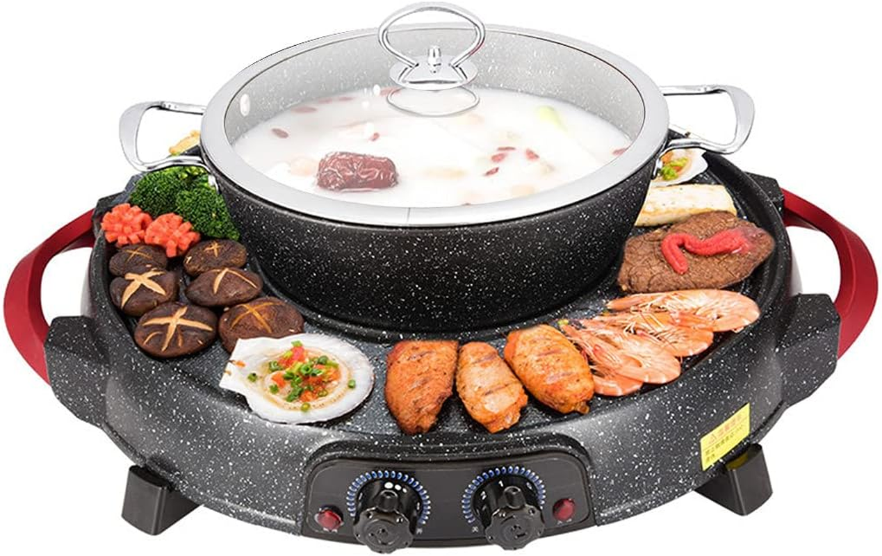 SOGA 2 in 1 Electric Stone Coated Teppanyaki Grill Plate Steamboat Hotpot image number 4