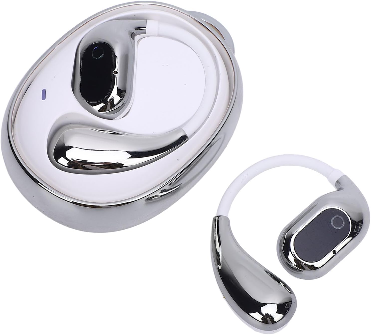 Jectse Translation Earbuds Supporting 144 Languages Real Time Translation for Travel Business, Hifi Stereo Sound Earphones (White Silver)