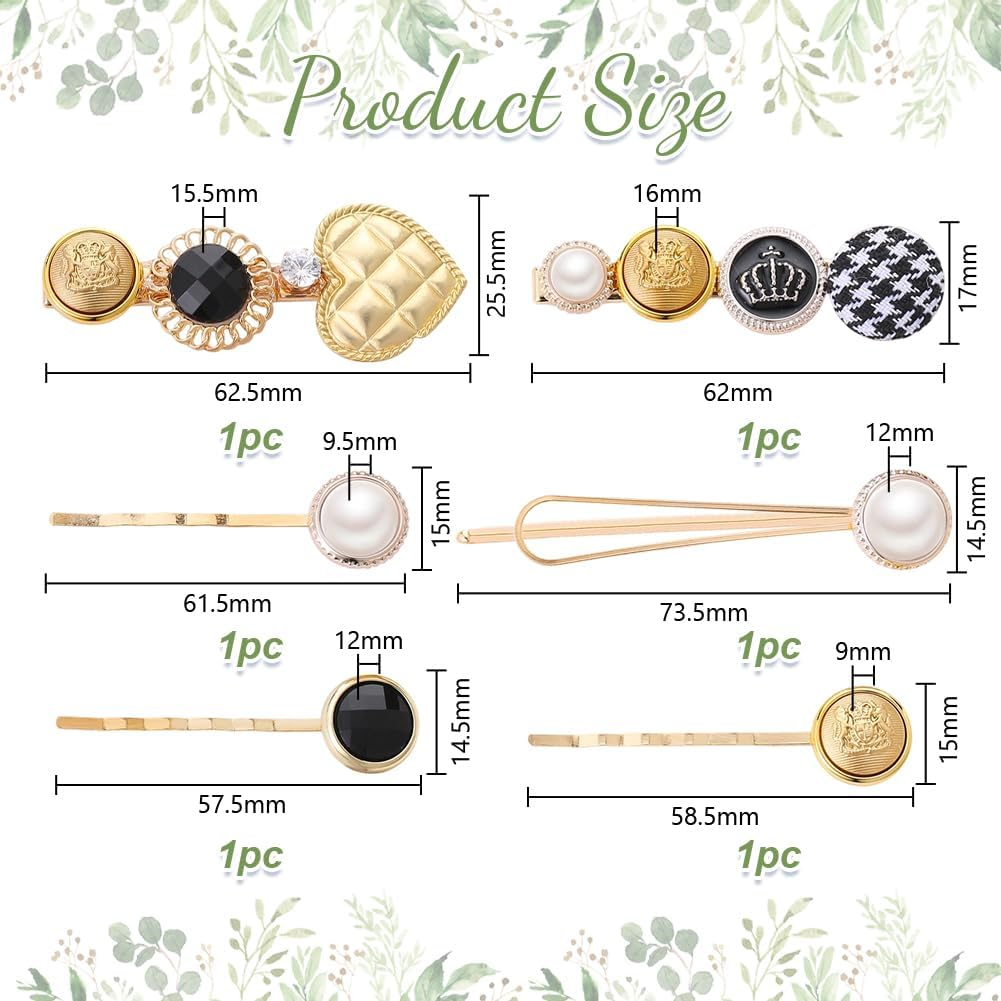 HOBBIESAY 6Pcs Hair Bobbin Pins Pearls Hair Clips Cute Hairs Barrettes Pins Boho Fancy Hairpin Accessories Fashion Hairs Clips Set Simple Retro Gifts for Women Decorative Wedding image number 2