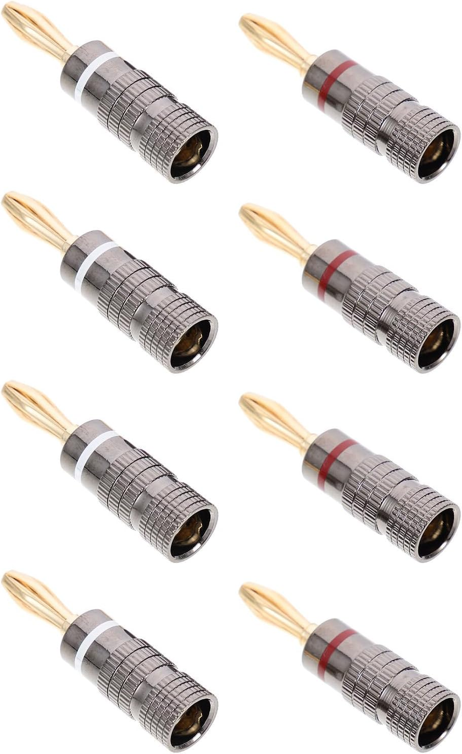 GRIRIW 10Pcs 4Mm Gold-Plated Copper Banana Plug Speaker Wire Connectors, Solderless Audio Jack Clips for Home Theater and Hifi Sound Systems image number 6