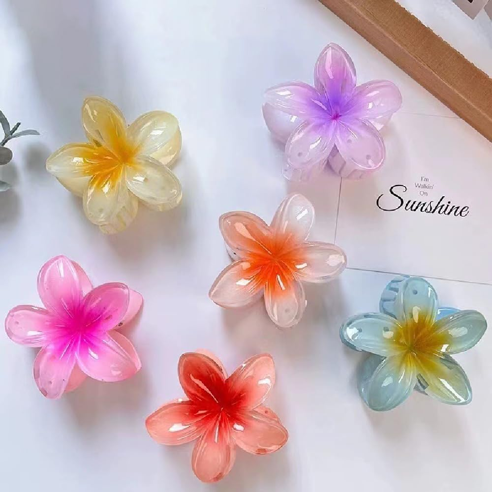 Esshogo Pack of 6 Hair Tongs Flowers, Non-Slip Hair for Girls, Hair Flowers, Hair Clip, Large for Thick Hair, for Elegant Beach Parties image number 5