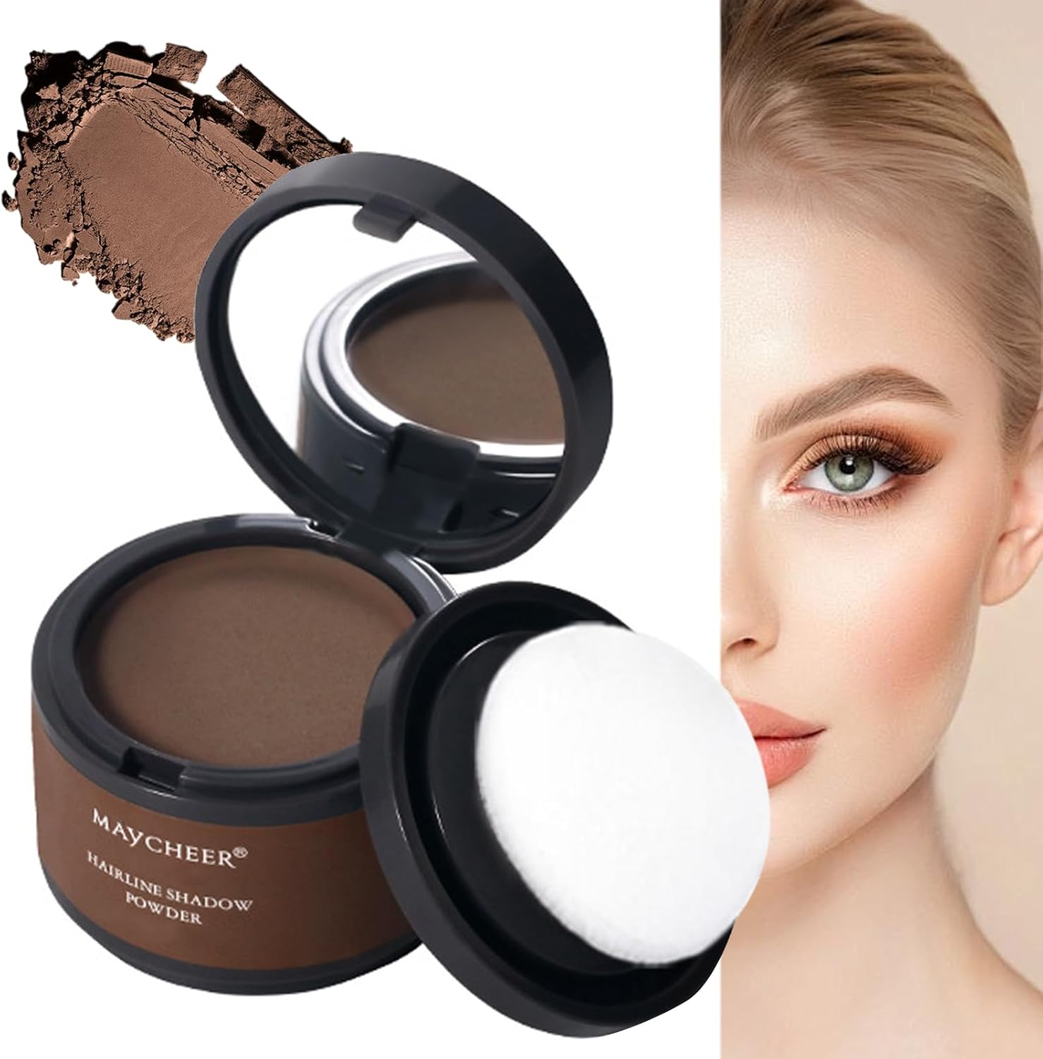 Hair Root Touch up Powder, Instant Hairline Powder for Thin Hair Loss Cover Up, Waterproof Sweatproof Formula Full Coverage Concealer for Instant Results Hair Products for Women Men (Dark Brown) image number 6