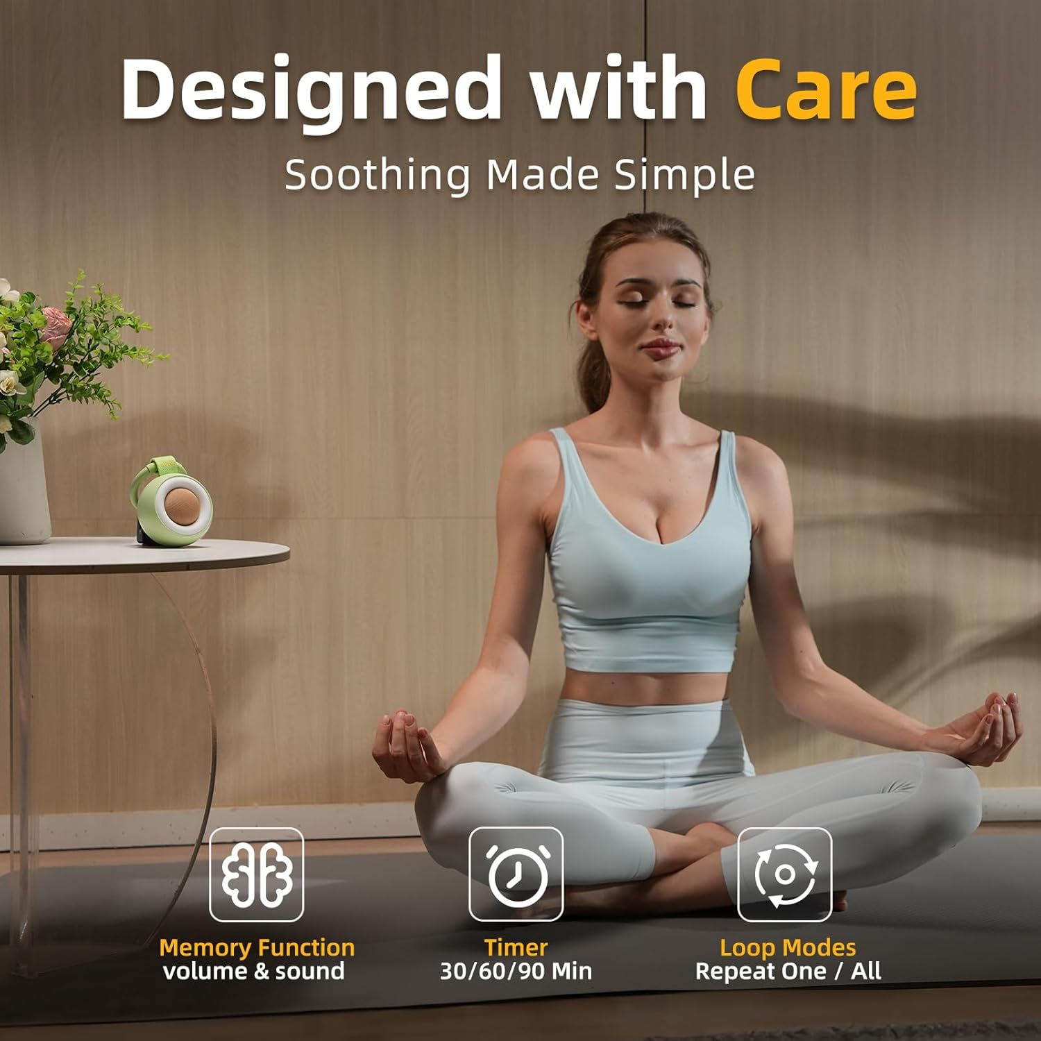 Alilo Portable White Noise Machine for Baby Adult, 30 Soothing Sounds, 3-Mode Night Light, Timer, Memory, Volume Control, Avocado Design Travel Sound Machine image number 6