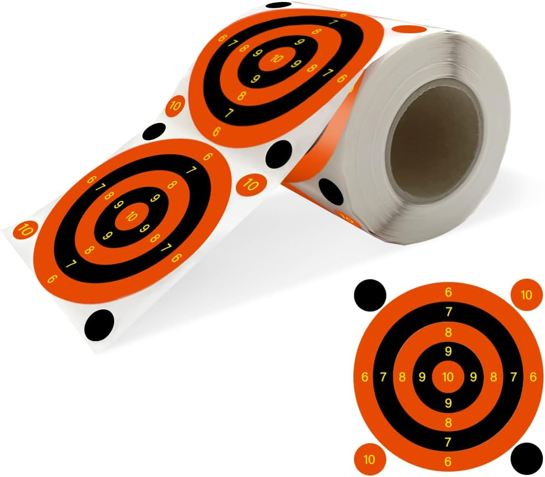NILLOS Shooting Targets Stickers, 200 round Sheets Self Adhesive Splatter Targets Stickers for Training Ground, Amusement Park (3 Inch,Red) image number 2