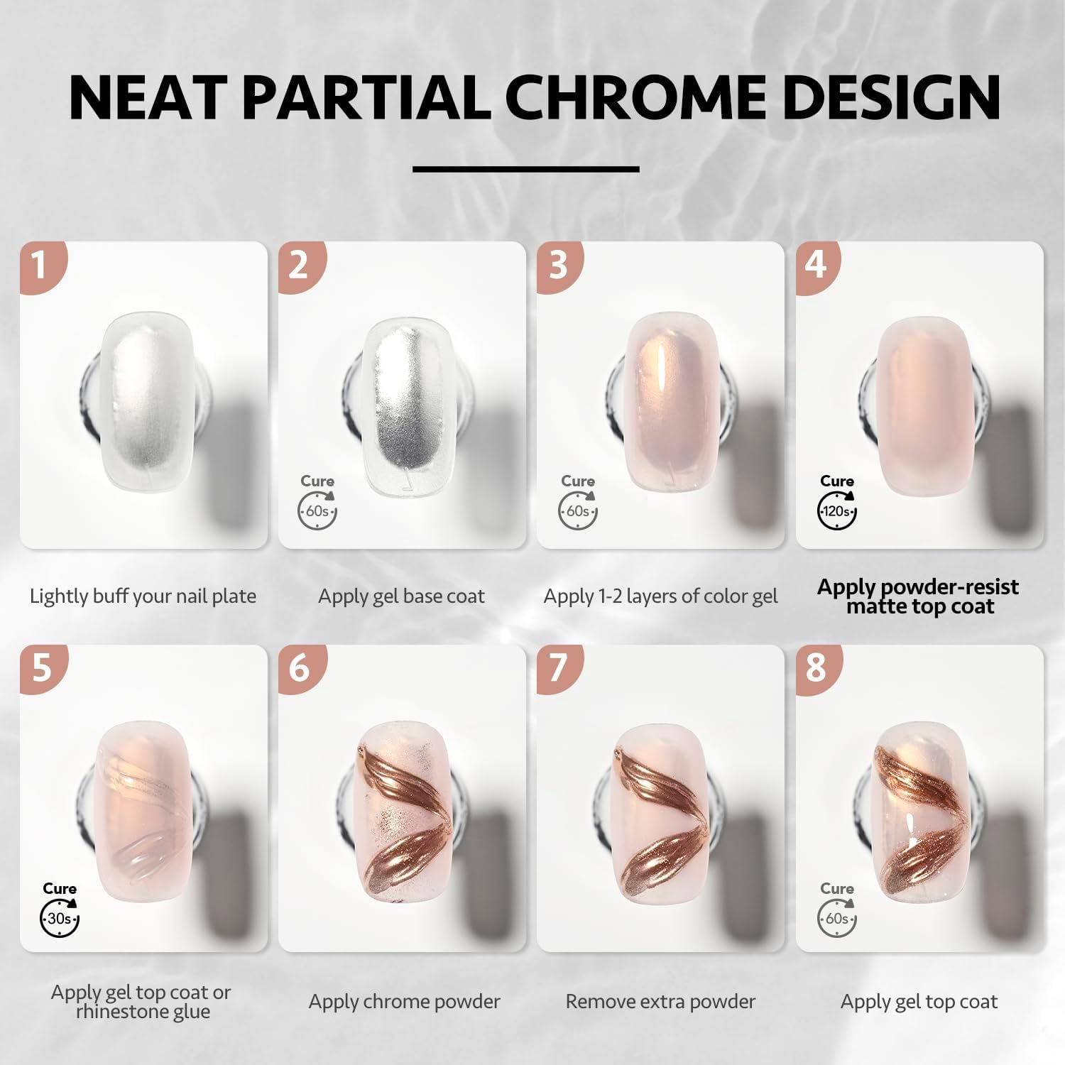 Vishine 2 Pcs 16Ml Matte Top Coat Gel for Gel Nail Polish, Powder-Resist Matte Finish for Detail Chrome Powder Painting Long-Lasting DIY Home Nail Salon image number 1