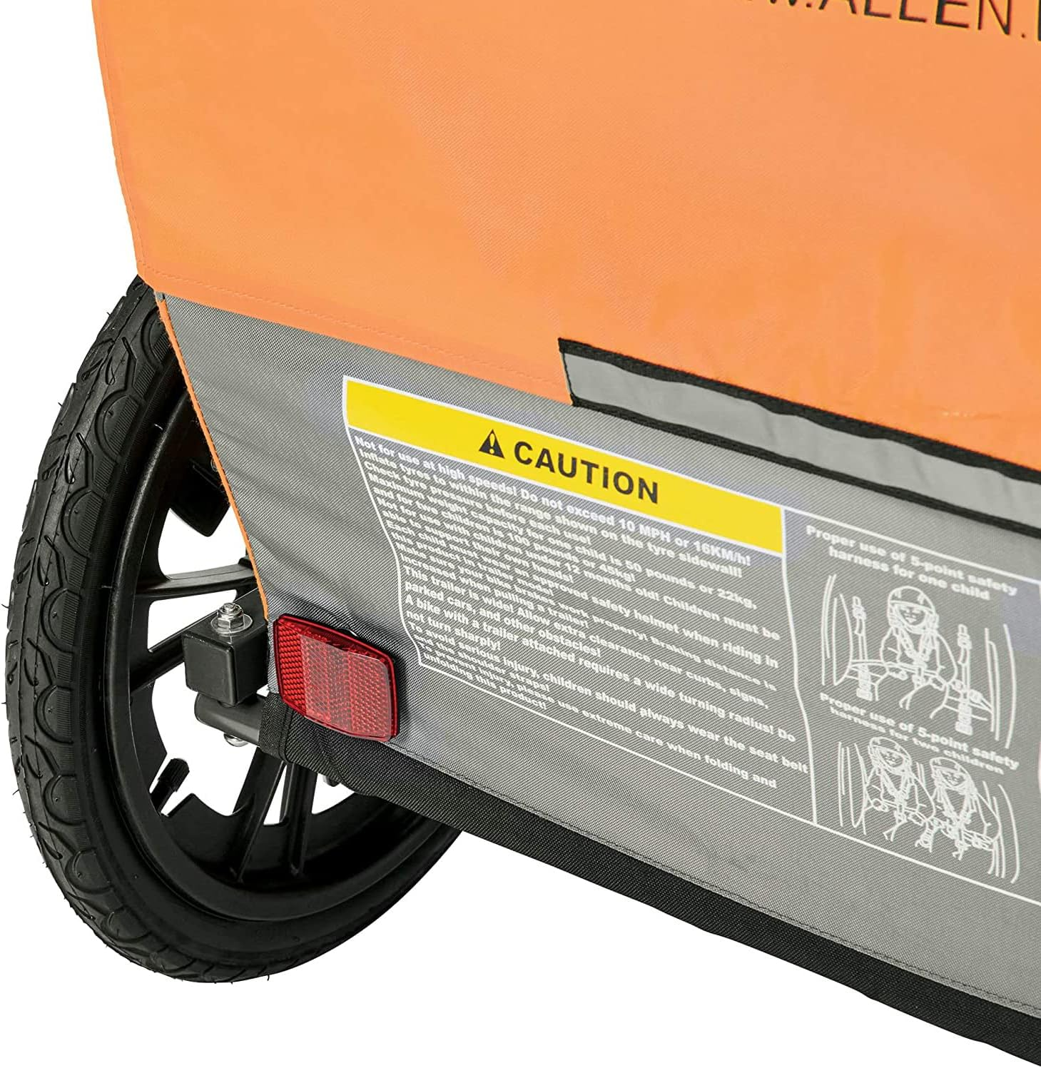 Allen Sports Hi-Viz 2-Child Bicycle Trailer, Model ET2