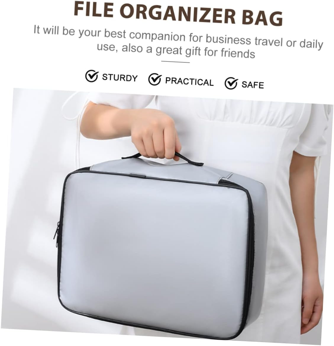 TEHAUX Fireproof Document Bag Travel Safe Bag File Storage Case for Laptop Files image number 4