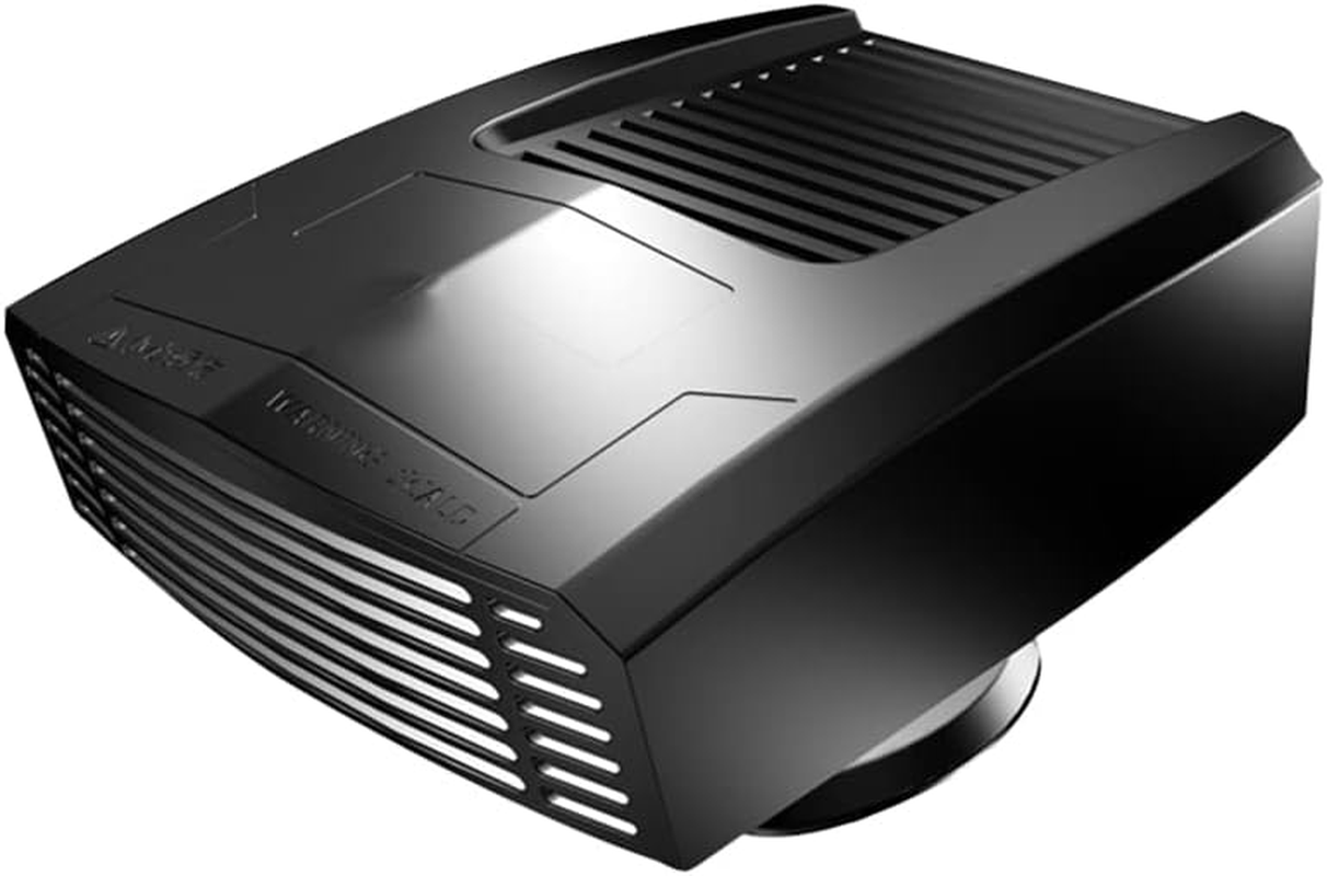 Baceyong 12V/24V Portable 2-In-1 Mini Car Heater Fan Defroster, Cigarette Lighter 360&deg; Adjustable Car Warmer, Black/Yellow/Red image number 2