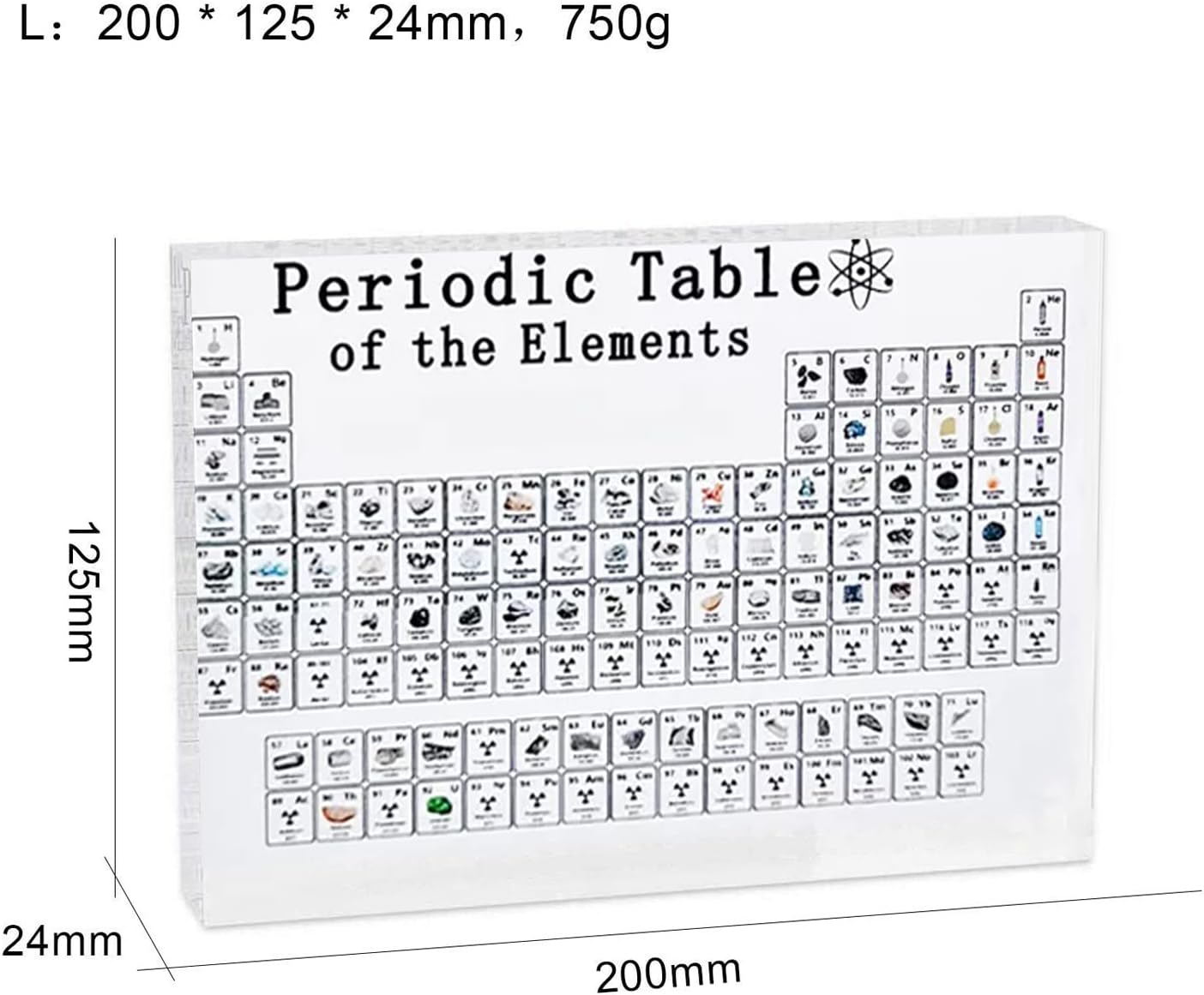 Chemistry Periodic Table Display with Elements Acrylic Chemistry Reference Acrylic Board with Eternal Picture inside Prevent Children from Breaking for Students, Teachers (150 * 114Mm) image number 1