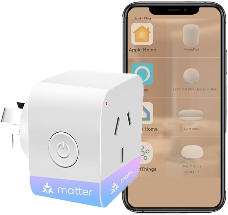Uantii Matter Plug, Smart Wifi Plug Works with Homekit,Alexa,Works with Google Home, Works with Smartthings (1) image number 1