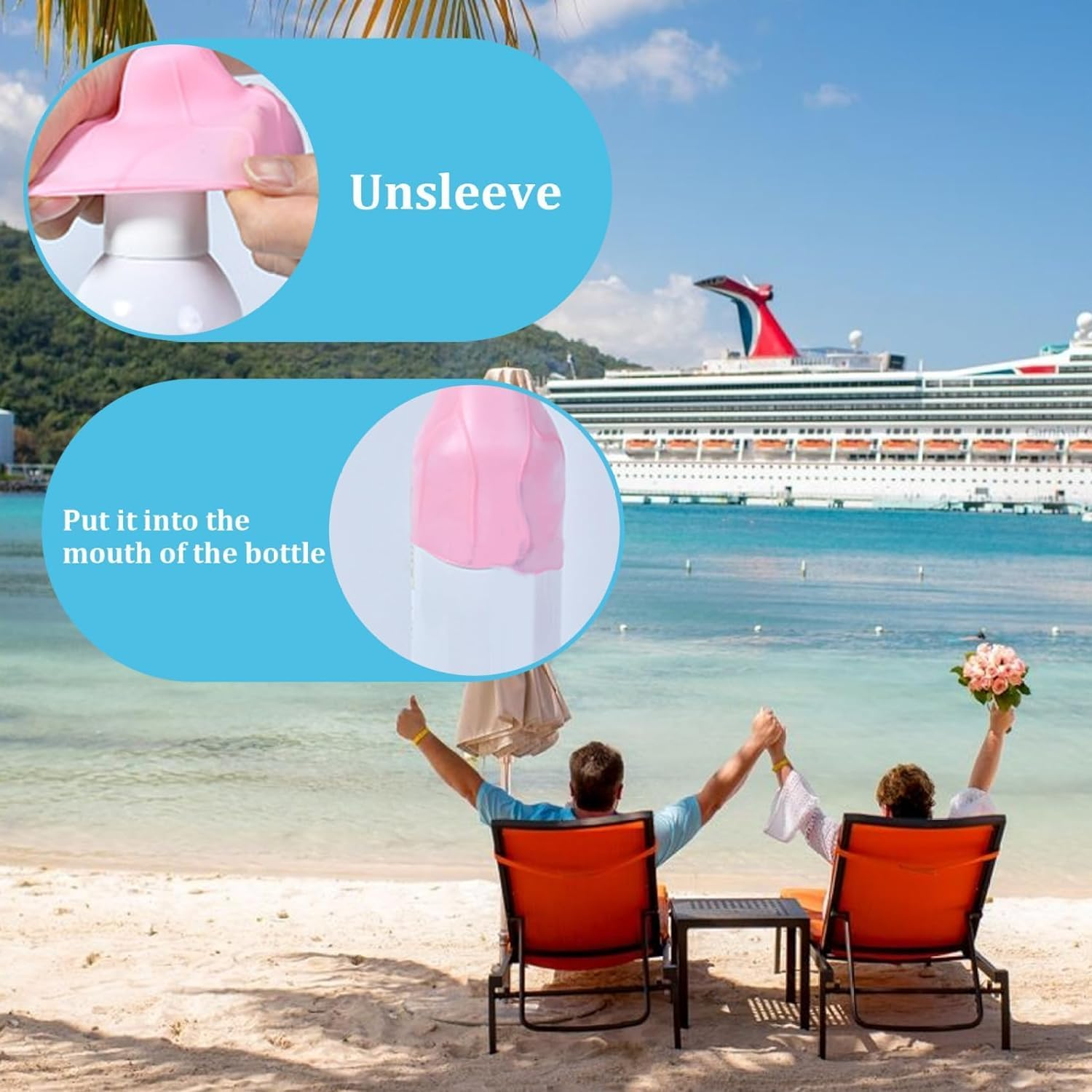 Elastic Sleeves Bottle Covers Silicone Bottle Covers for Travel,12Pcs Silicone Elastic Sleeves for Leak Proofing,Leak Proof Sleeves Silicone Elastic Sleeves Leak Proof Sleeves for Travel Bottle,Type A image number 2