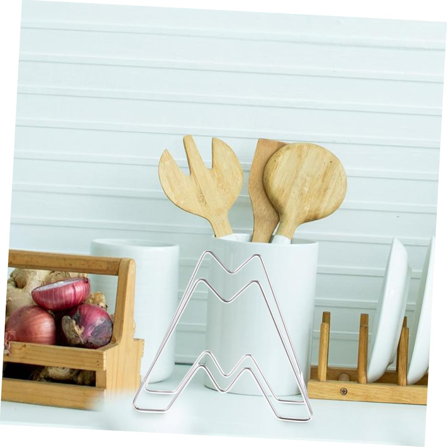 COLLBATH Kitchen Cutting Board Stand Pot Lid Rack Pan Organizer Stainless Steel Storage Stand for Home