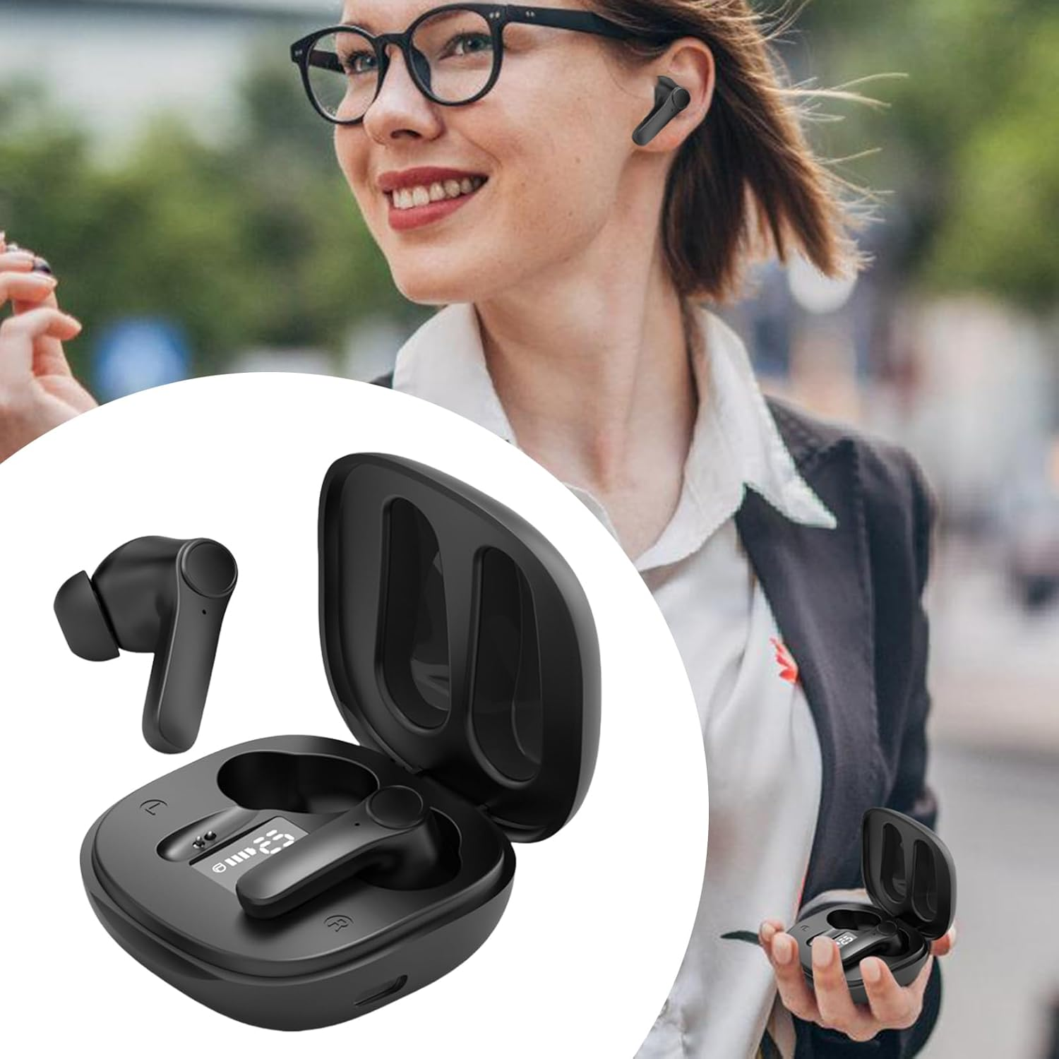 Translating Earbuds,Multilingual 144 Languages 70 Dialects Translation Headphones - Real Time Multicultural Interpreting Earbuds for Travel Conference Meeting Education School Tourism image number 3