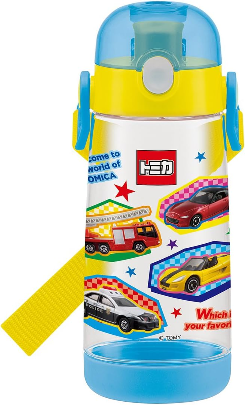 Skater PDDR5 Direct Drinking Water Bottle, Pla One Touch Bottle, 16.9 Fl Oz (480 Ml), Clear, Tomica Boys,