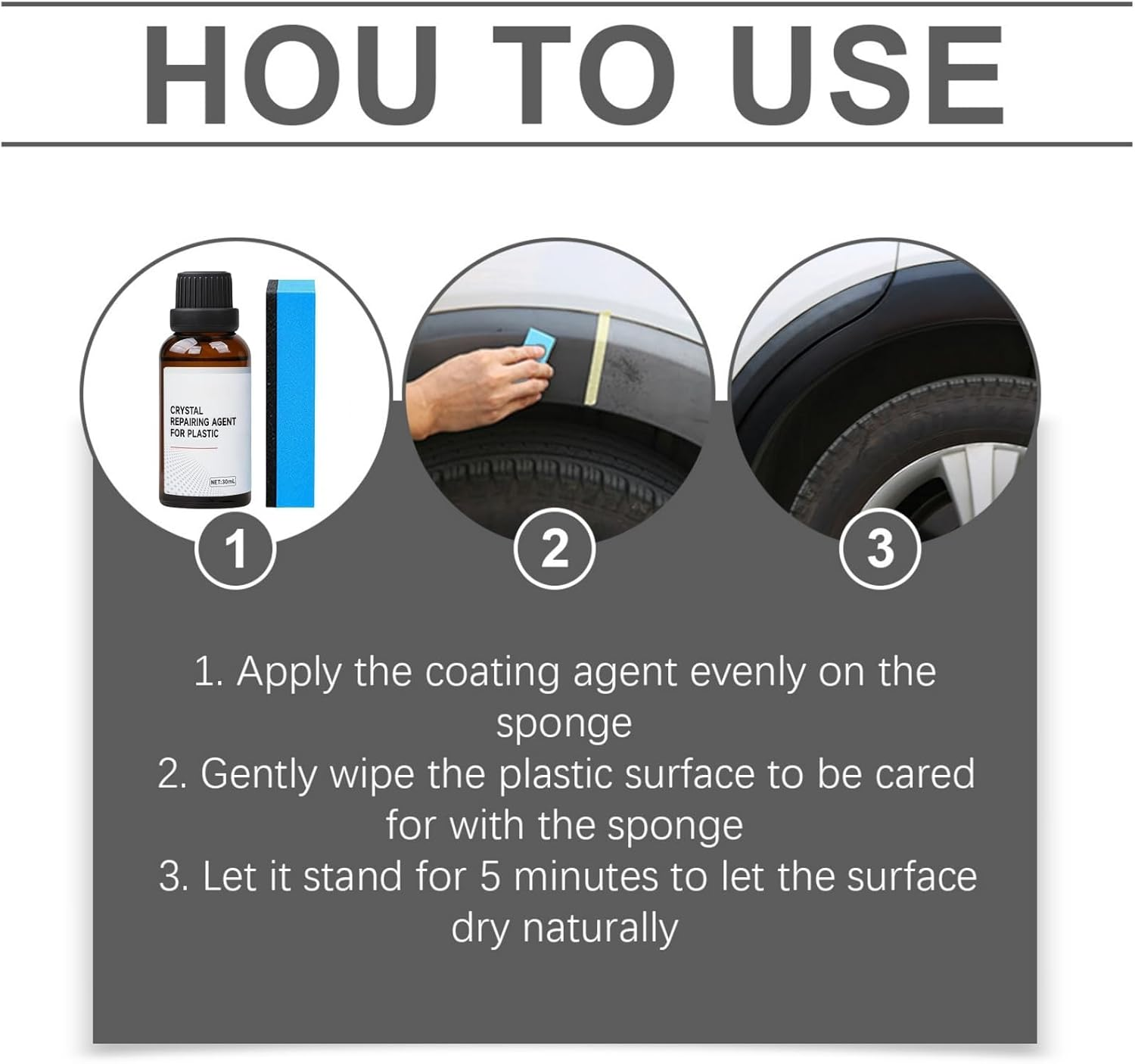 2 Pack Black Plastic Trim Restorer - Car & Truck Plastic Restorer for Bumpers, Trim, Dashboards | No Wet Look, Long Lasting 1 Year Protection | Instantly Revives Faded Black Plastic image number 1