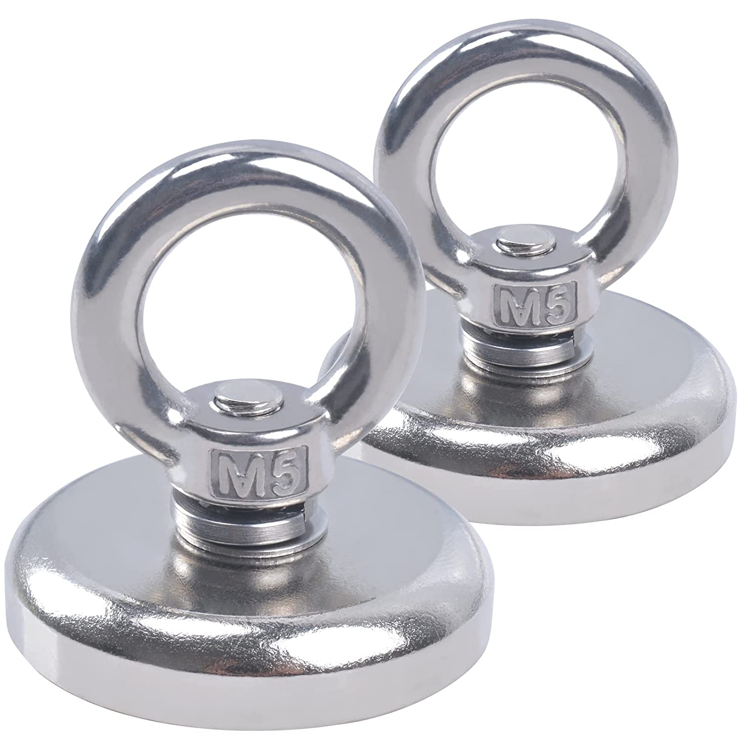 MIN CI Strong Neodymium Magnets Fishing Rare Earth Magnets 110Lb Pulling Force Heavy Duty 1.26 Inch(32 Mm) Industrial Magnets for Retrieving in River and Salvage, Pack of 2 image number 4