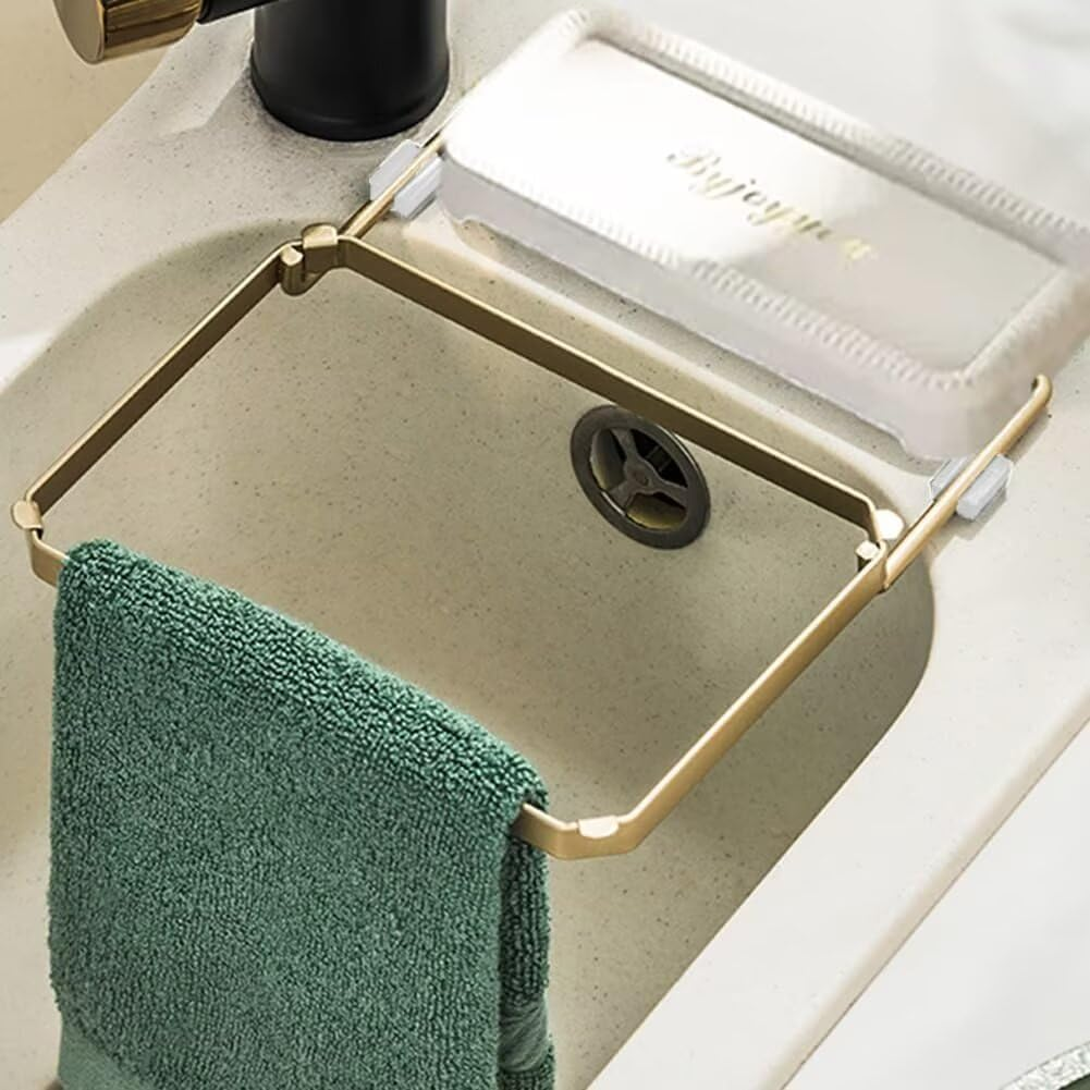 SENIURIS Sink Drain Rack with Strainer, Foldable Food Catcher for Kitchen, Corner Basket Garbage Disposal Strainer Side, with 100Pcs Disposable Mesh Bags. image number 2