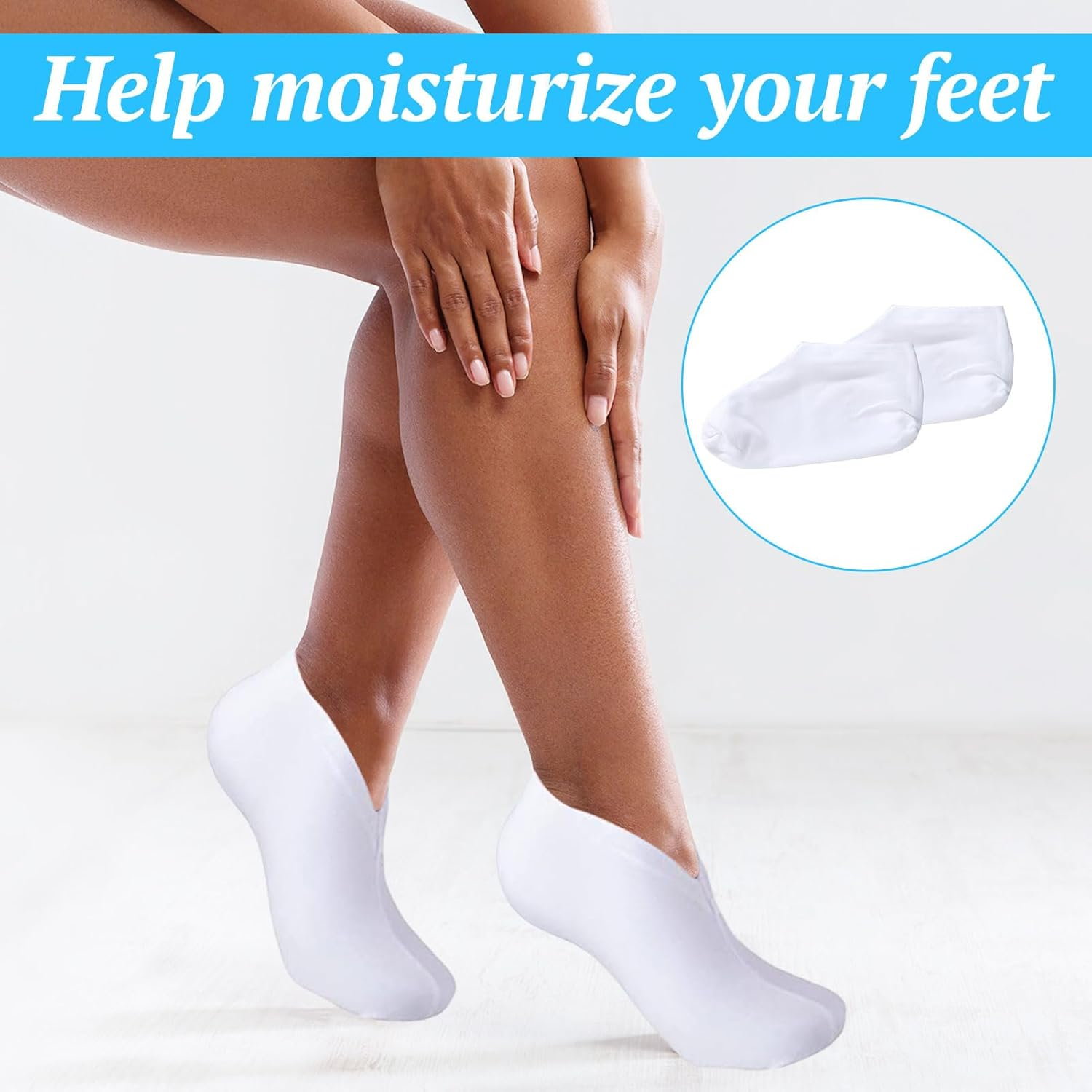 Moisturising Socks for Dry Cracked Feet, Foot Spa Cotton Socks, Cosmetic Moisturizing Socks Overnight for Repairing Dry Feet, Cracked Heel Repair, Foot Care and Softening Rough Skin image number 2