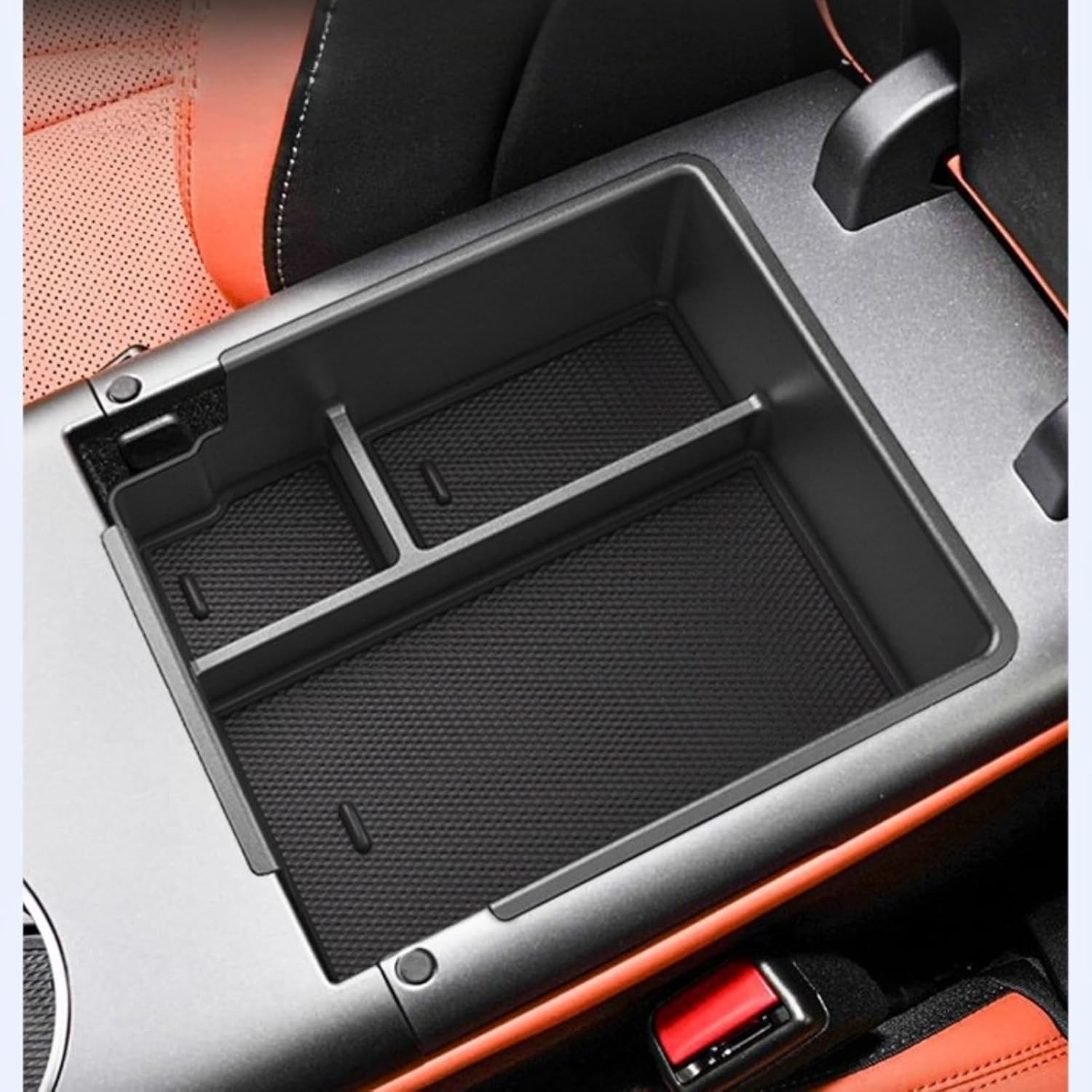Center Console Organizer for BYD Seal EV 2024 2025 2026 Seal Interior Organizer Center Console Holder Tray Armrest Storage Box with Non-Slip Silicone Mats EV24 image number 3