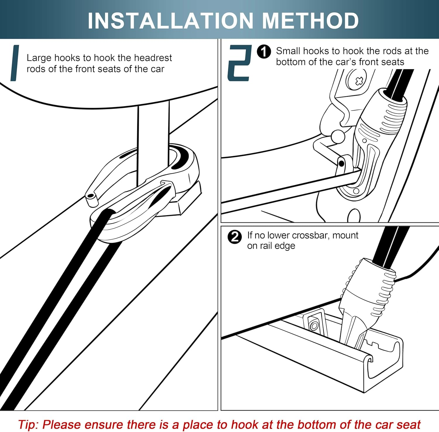 VEHIRIE Sedan Mesh Net Organizer between Seats Gap Filler Handbag Purses Holder Netting Snack Storage Pet Kid Barrier for Car/Suv image number 5