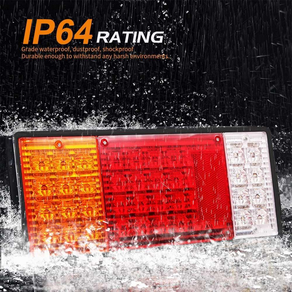 2X 44LED Trailer Ute Caravan Truck Stop Tail Lights Indicator Rear Lamp 10-30V