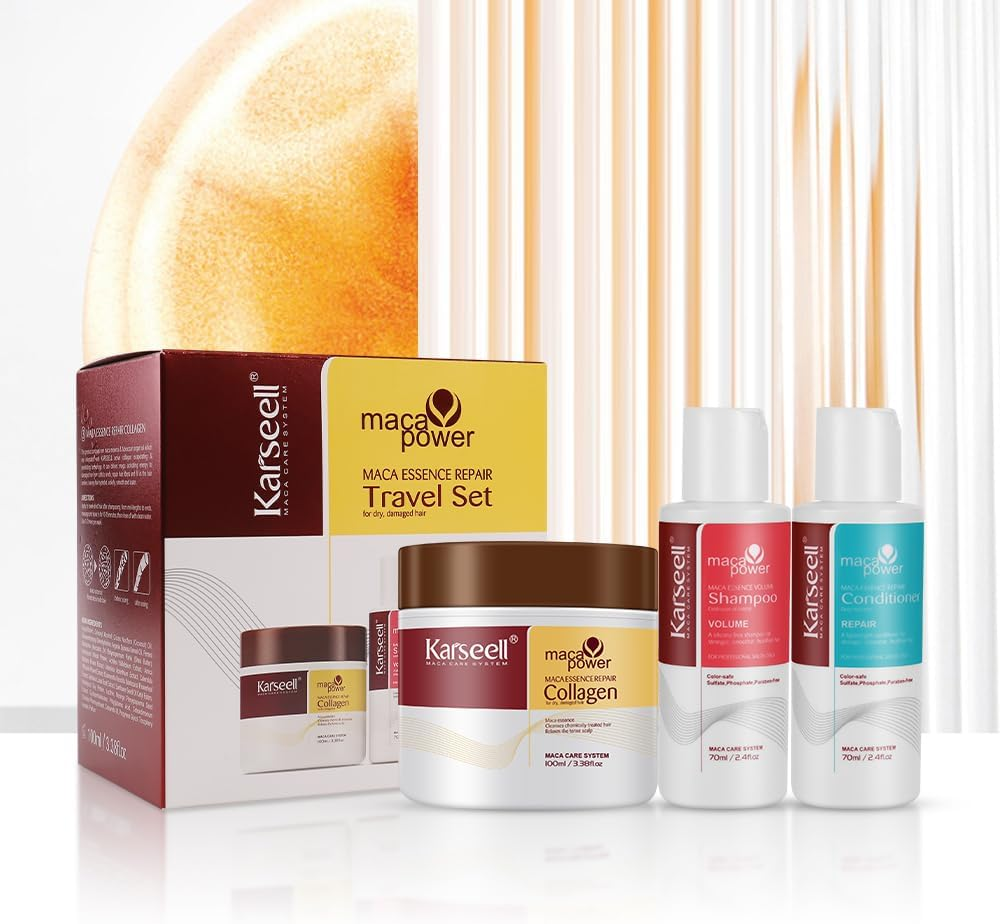 Karseell Hair Treatment Travel Set Deep Repair Conditioning Mask Shampoo and Conditioner, 100Ml + 70Ml + 70Ml image number 2