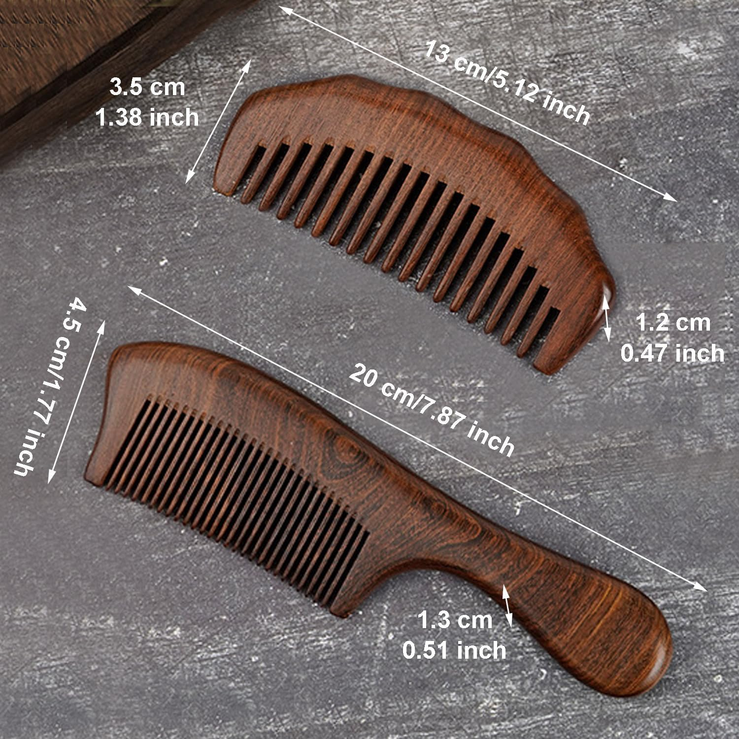 Anti-Static Sandalwood Comb, 1Pc Natural Sandalwood Hair Comb, Anti-Static Sandalwood Natural Hair Detangler Wooden Comb image number 1