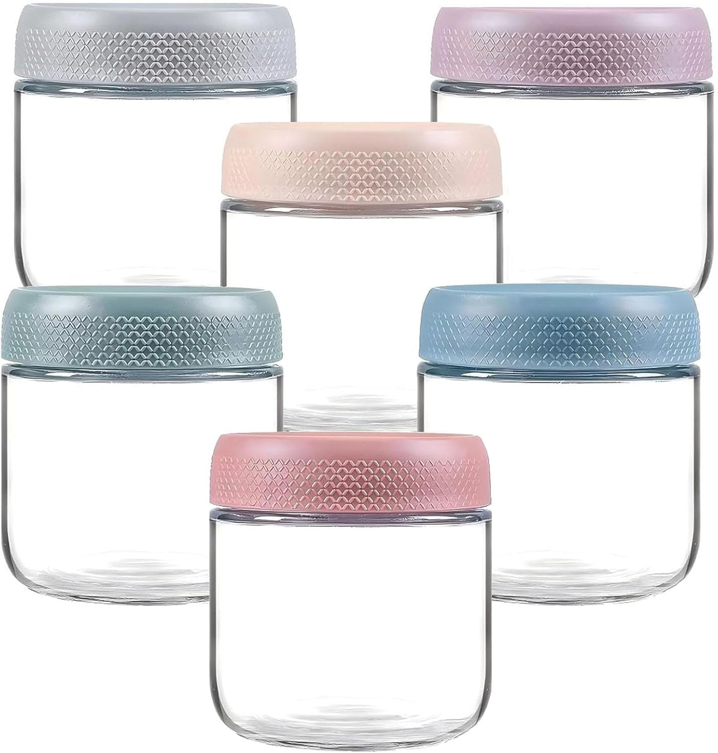 Set of 6 (350Ml)，Overnight Oats Containers with Lids, Glass Jars with Airtight Lids, Wide Mouth Mason Jars, Food Storage Containers, image number 5