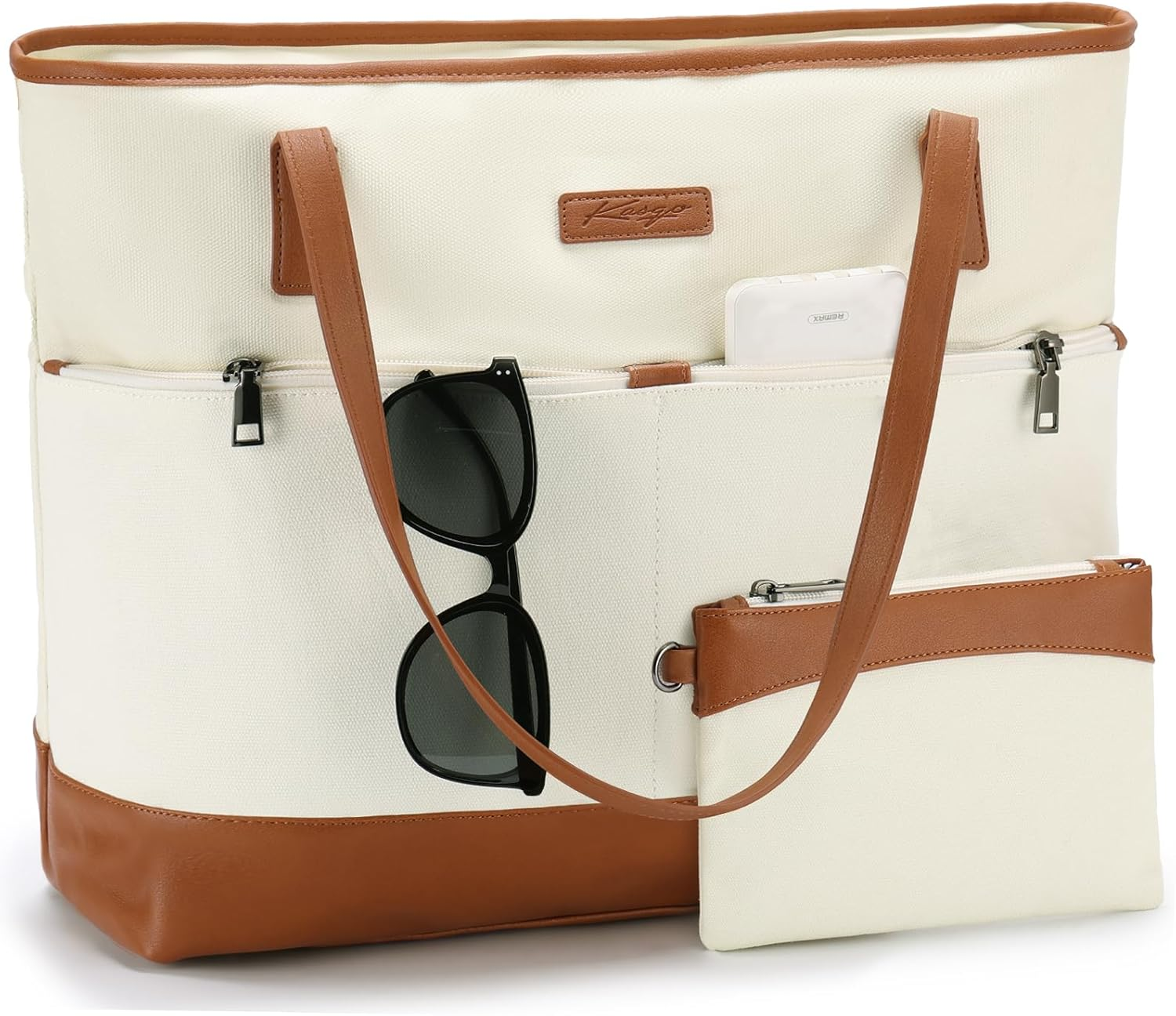 Laptop Tote Bag for Women, KASQO Water Resisitant 15.6 Inch Laptop Shoulder Bag Large Business Work Bag Teacher Nurse Handbag Briefcase for Travel, College, Office, Shopping