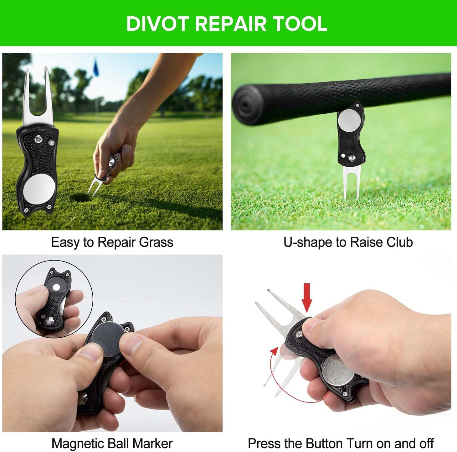 Golf Clean Tool 7 Set,Golf Towel and Brush Golf Club Brush Golf Ball Alignment Kit Divot Repair Tool Golf Ball & Tee Holder Suitable for Golf Lovers Golf Bag Accessories image number 4