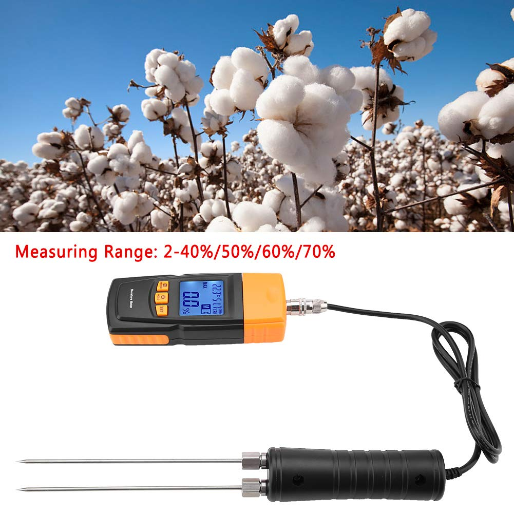 Adjustable Wood Humidity Tester 160Mm Probe Length Digital LCD Display Wood Humidity Tester For, Bamboo, Cotton image number 3