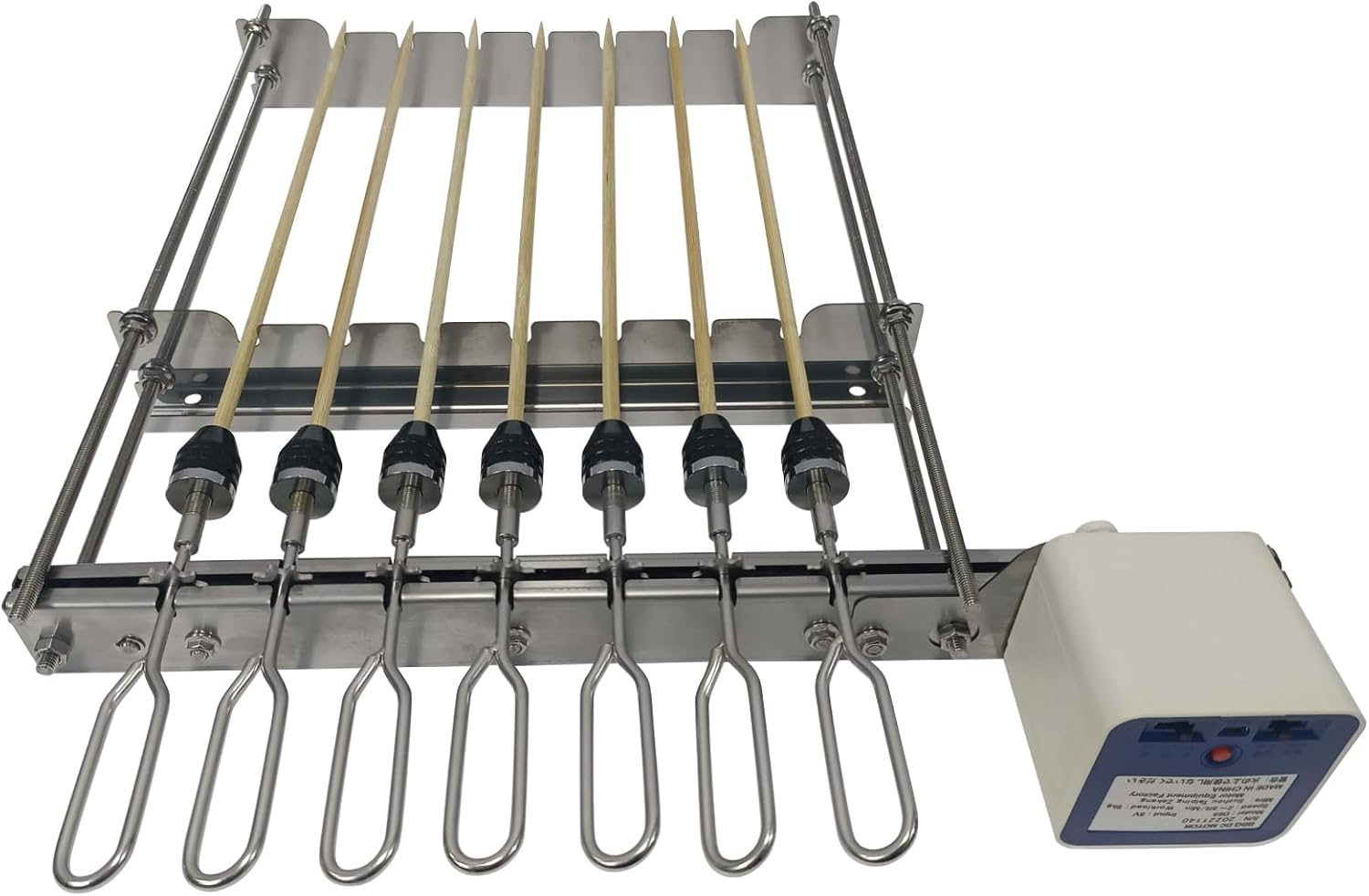 Tabletop Auto Flip Rotisserie Kit Universal Replacement Skewer Kebab Barbecue Grill Quick Install Spit Outdoor Camping BBQ (DS7D)