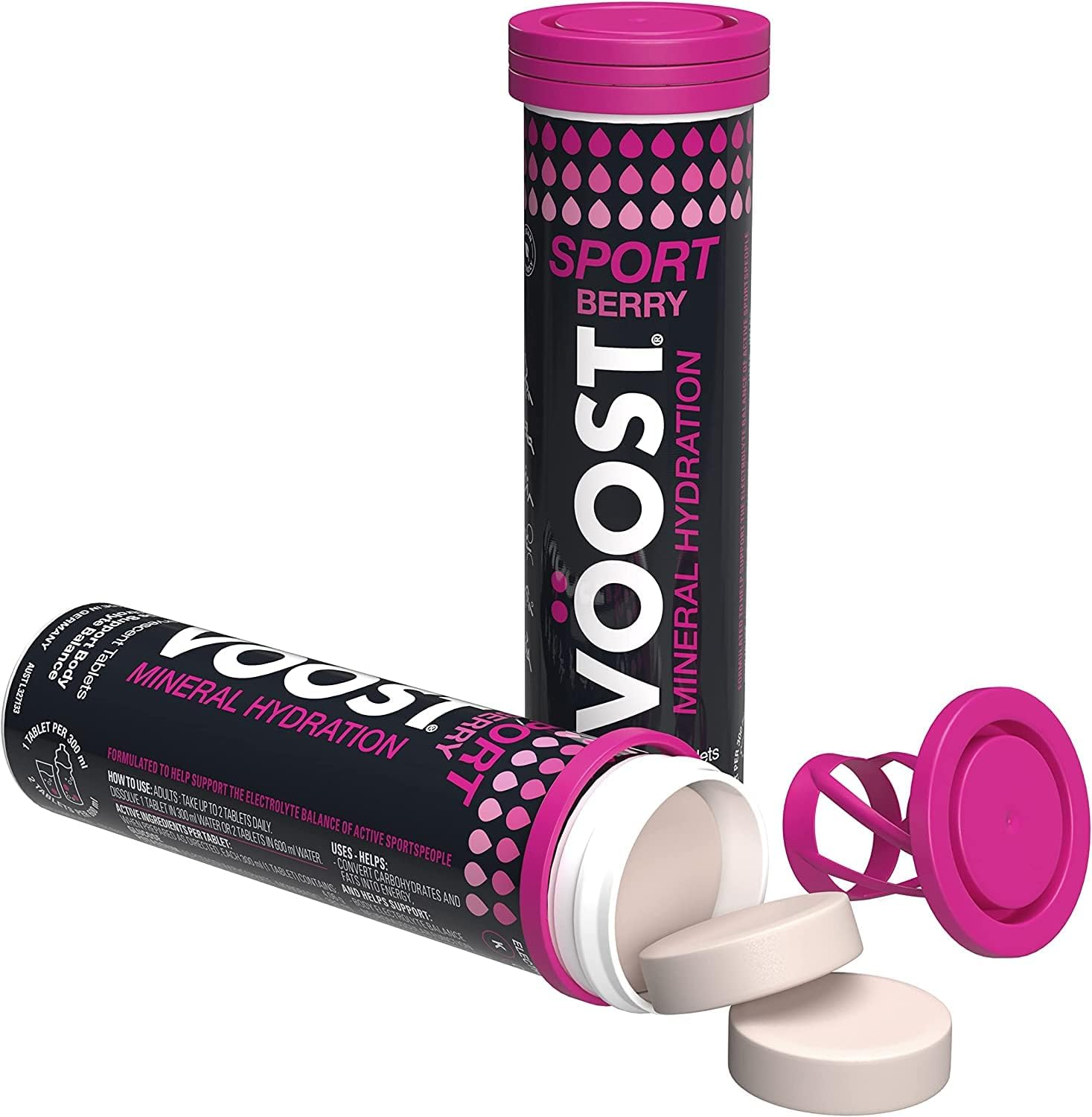 VOOST Effervescent Sport Hydration Berry Effervescent Tablets 60 Pack (6X10) image number 2