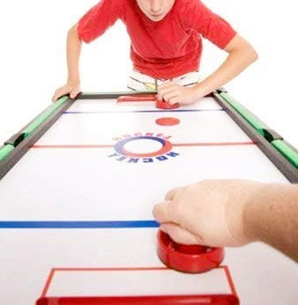 2 Pack Air Hockey Pushers and 4 Red Pucks, Plastic Air Hockey Accessories Lightweight Air Hockey Pucks,Pucks & Slider Pusher Goalies for Game Tables image number 4