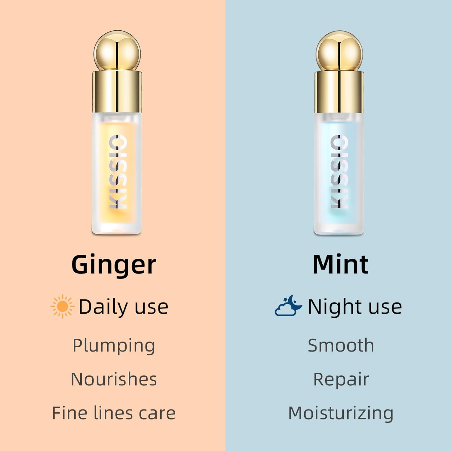 KISSIO Plumping Lip Gloss,Plumping,Moisturize and Elasticity,Lip Plumper and Lip Care for Day and Night Use,With Ginger,Peppermint and Jojoba Oil,Clear,10 Ml image number 2