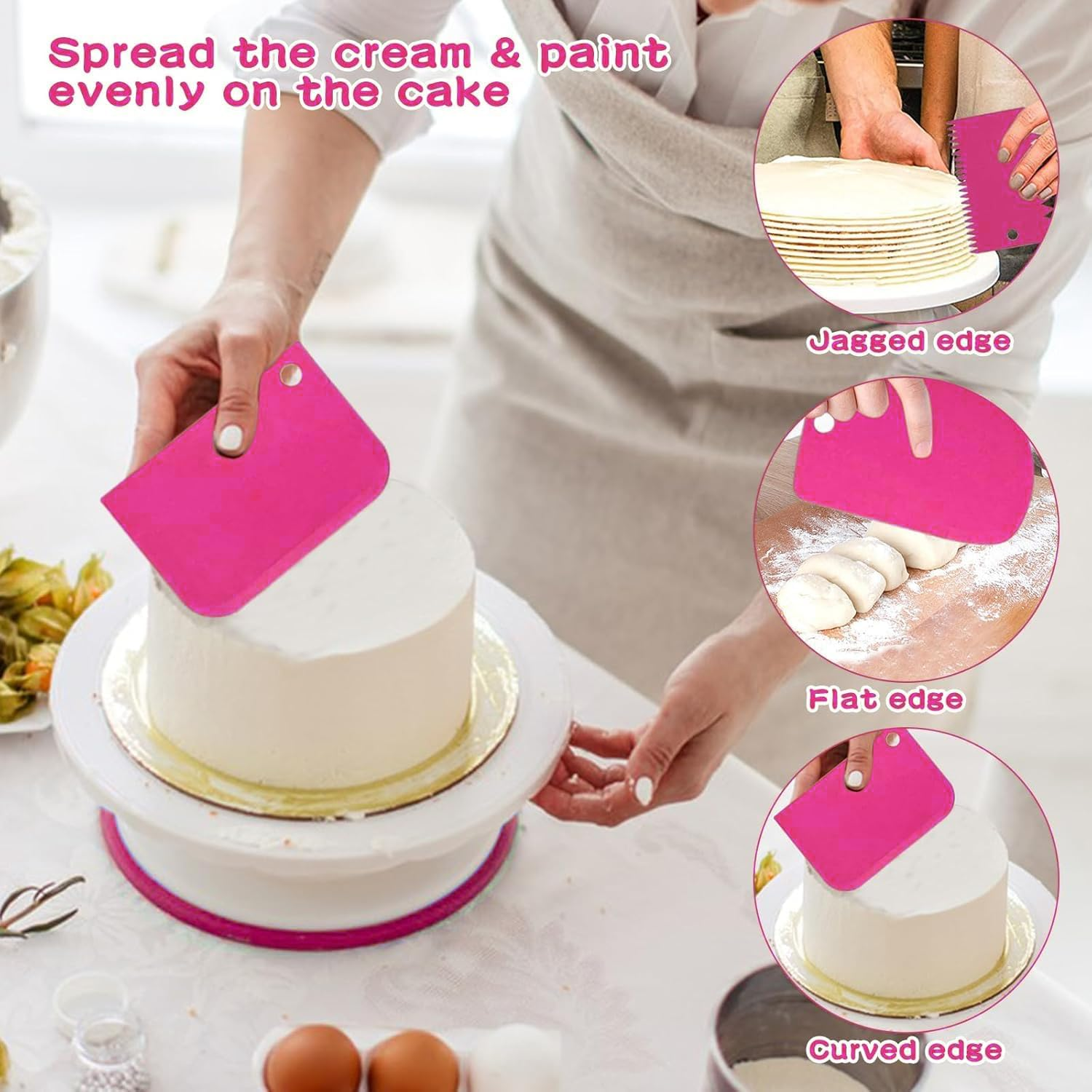 Cake Decorating Kit,35Pcs Cake Decorating Supplies with Cake Turntable,Icing Tips, Modeling Tools,Icing Smoothers, Pastry Bags and Other Cake Decorating Accessories for Beginners image number 5