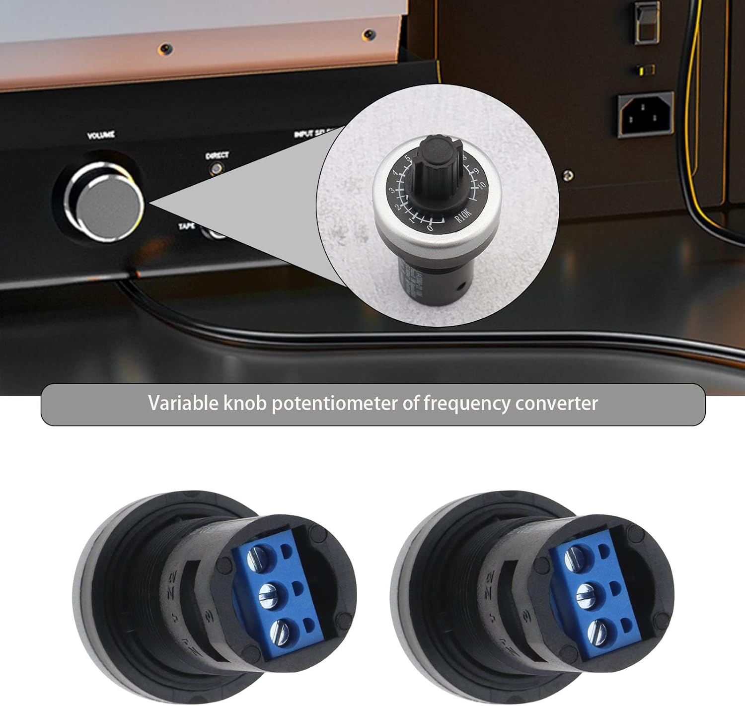 Emagtech 2Pcs LA42DWQ Potentiometer Governor Rotary Potentiometer Pot Inverter Converter Accessories for Machinery Power Textile Chemical image number 2