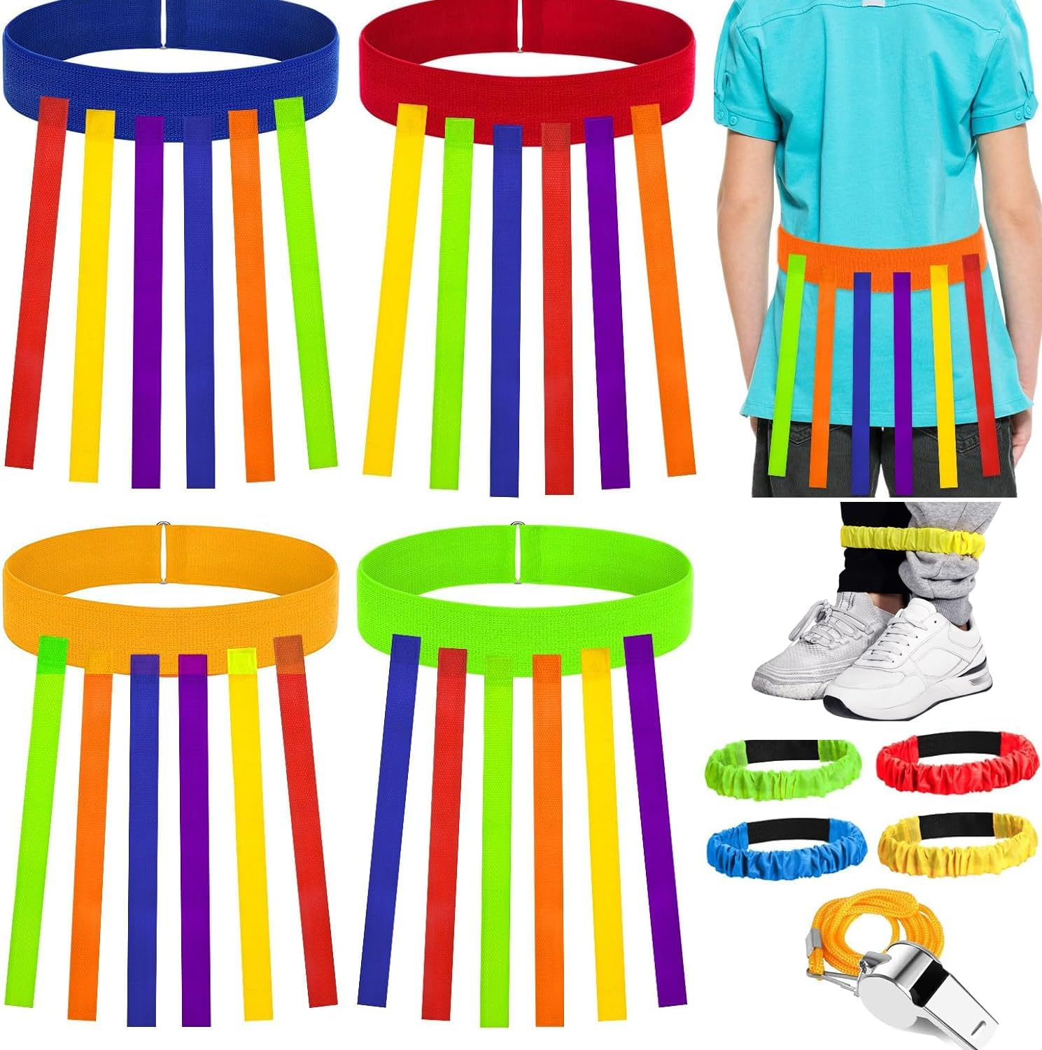 Catch Tail Game Belt Stretchable Catching Training Equipment Colorful Play Sets and Playground Equipment for Adults Kids Camping Family Outdoor Yard Picnic image number 1