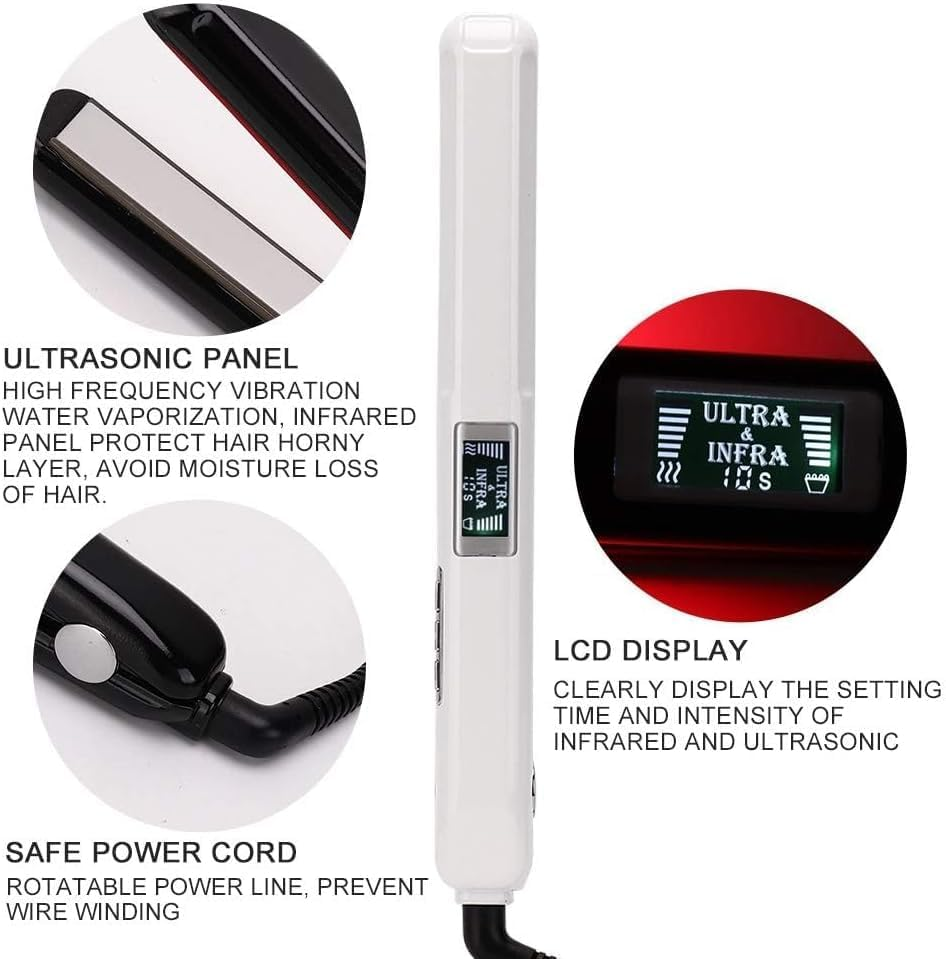 Auraleus Cold Iron Hair Infrared, Auraleus Cold Iron.Infrared Hair Straightener,Auraleus Hair Cold Iron - White image number 6