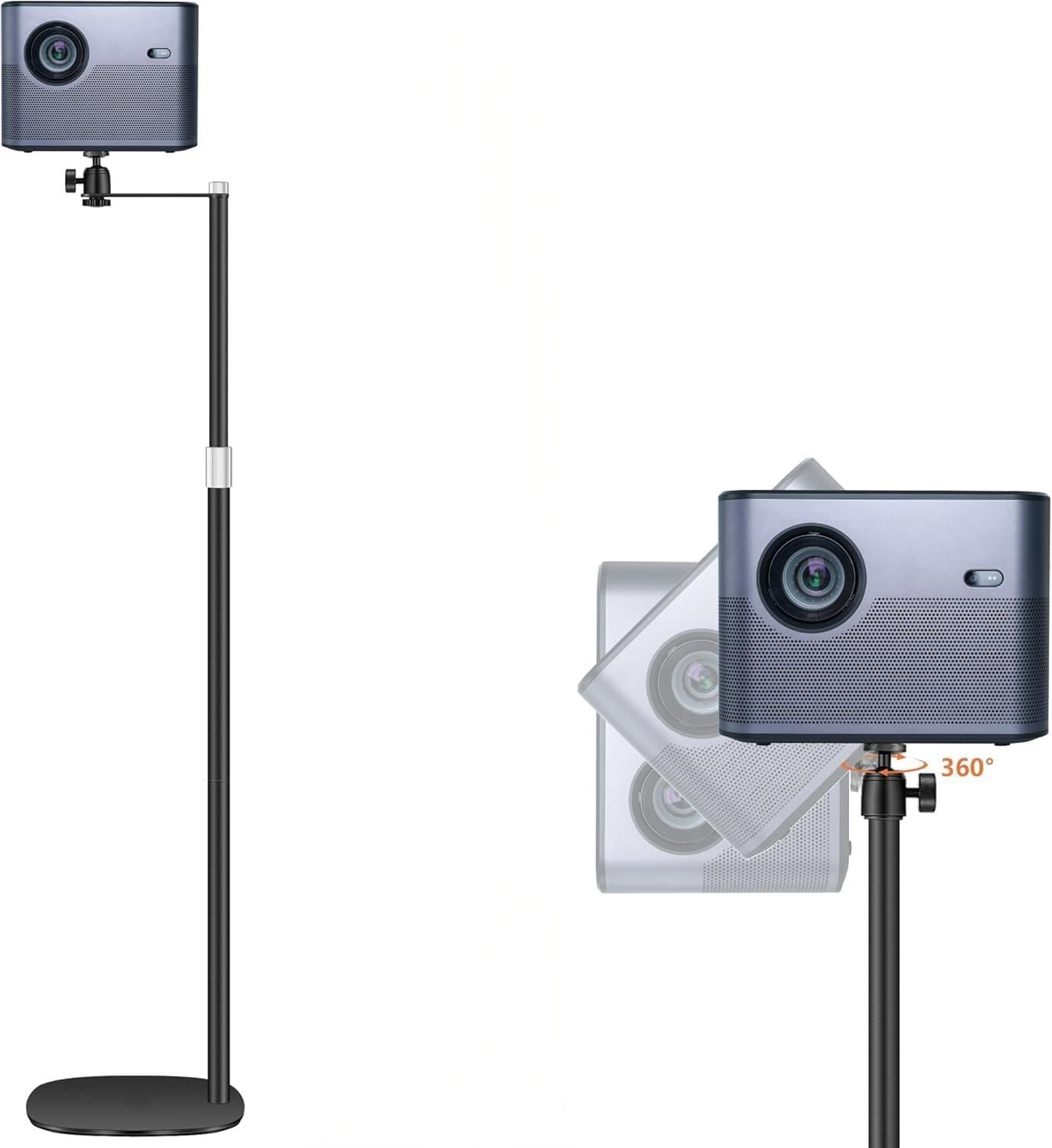 Projector Stand, Floor Mount with Adjustable Height 50-135Cm, Universal Projector Ceiling Mount 360&deg; Rotatable for Home & Office (Hiding-135Cm) image number 3