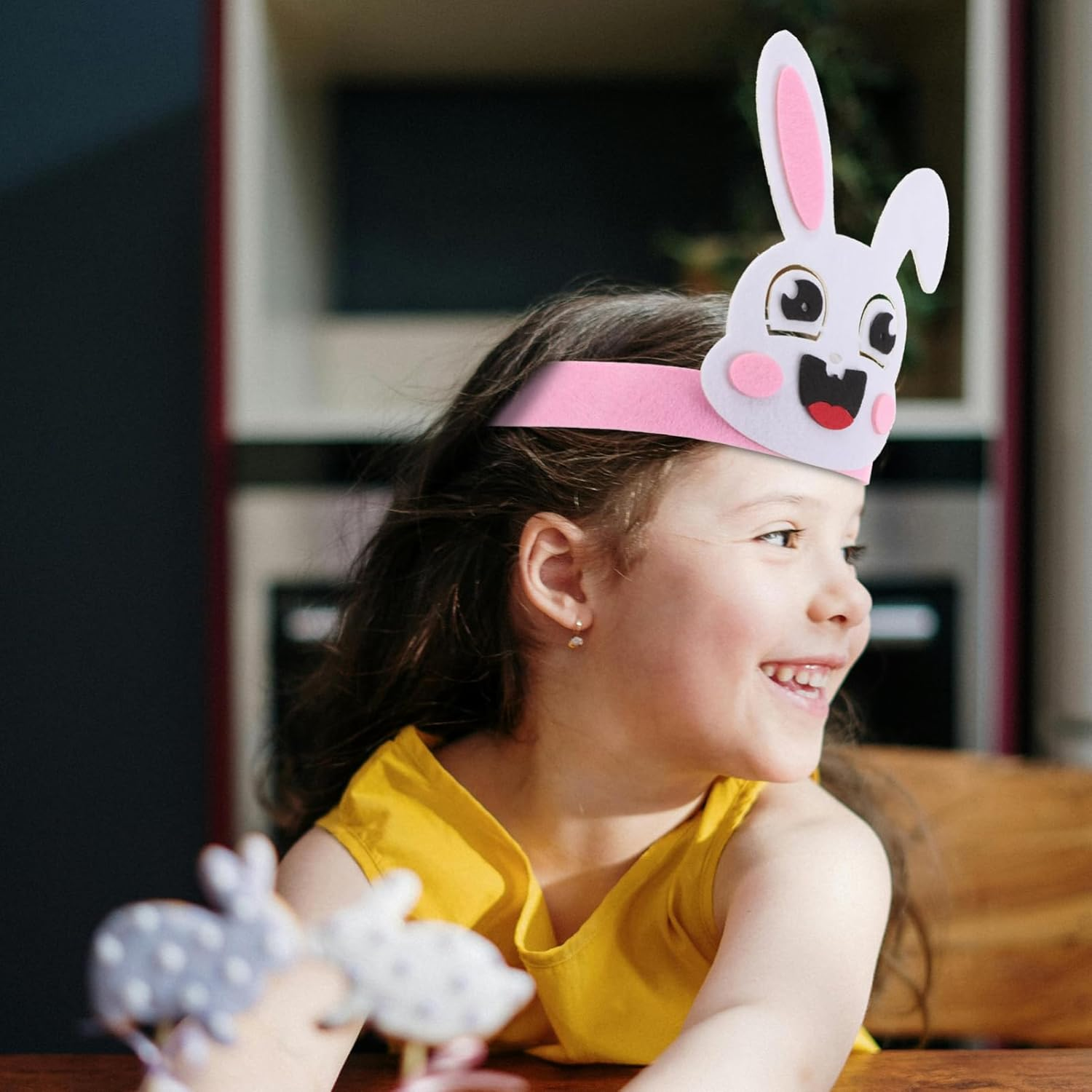 JOINPAYA 4Pcs Easter Bunny Crown Hat Headband: Bunny Birthday Party Hats Bunny Hats Rabbits Crown for School Activity Easter Party Decoration