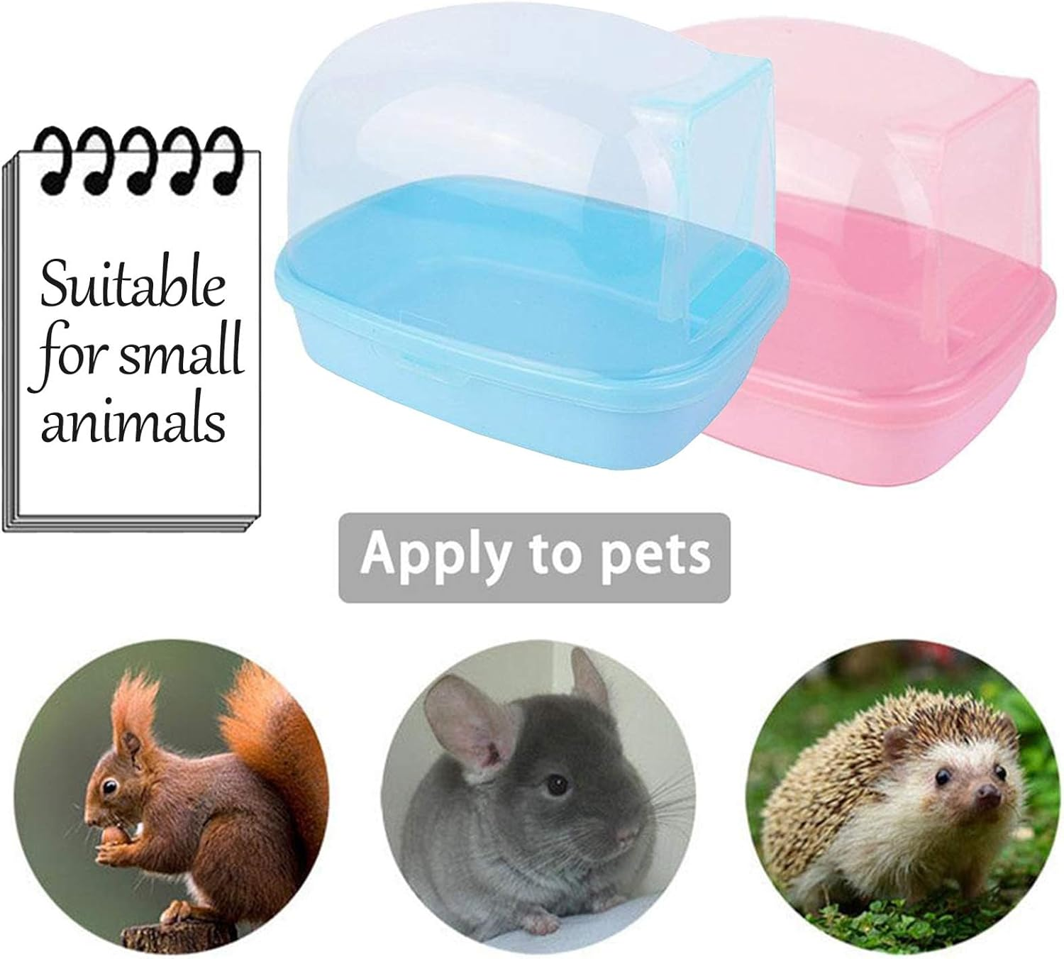 Kathson Dwarf Hamster Bathroom, Chinchilla Sauna Room Plastic Sand Bath House Ideal for Gerbils, Hedgehog, Squirrel and Other Small Animals (Random Color) image number 4