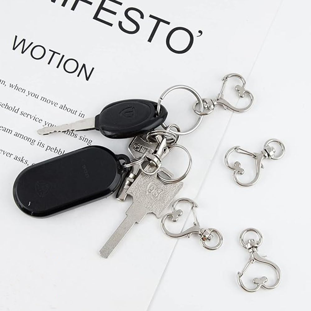 20Pcs Metal Swivel Lobster Clasp Snap Hook Heart Shape, Metal Heart Spring Snap Keychain Clip DIY Key Chains Accessories,For Jewelry, Keychain Making, DIY Craft(Gold, Silver) image number 3