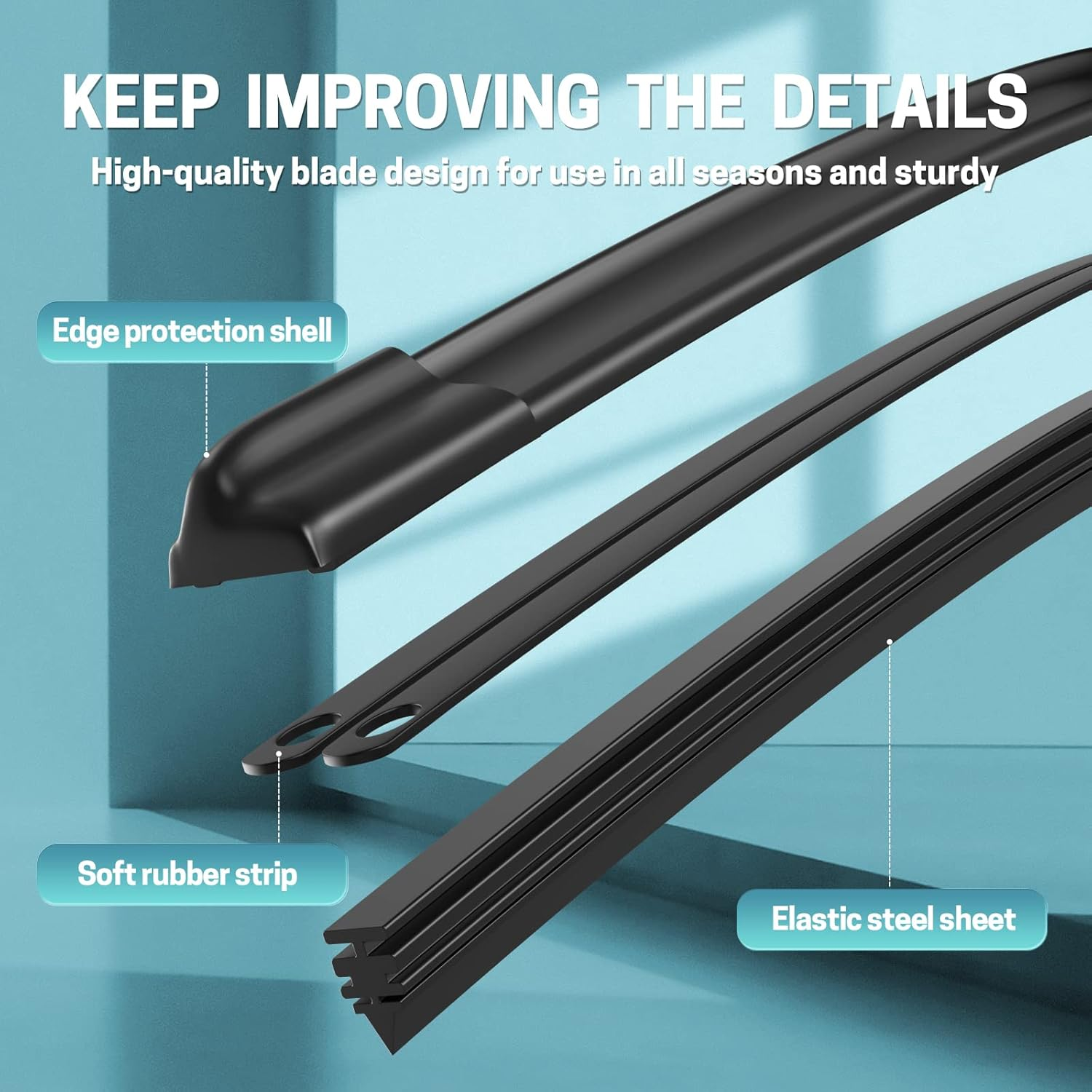 19"+18" Windshield Wiper Blades - Replacement for 2013-2015 Mini Cooper R55 R56 R57, All-Season Silent Front Window Wipers (Set of 2)