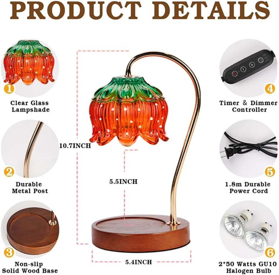 Fragrance Candle Warmer Lamp(Includes 2 Bulbs) Electric Candle Warmer with Timer & Dimmer，Home Decor Wax Melter ，Suitable for Scented Candles in Bottles Of image number 1