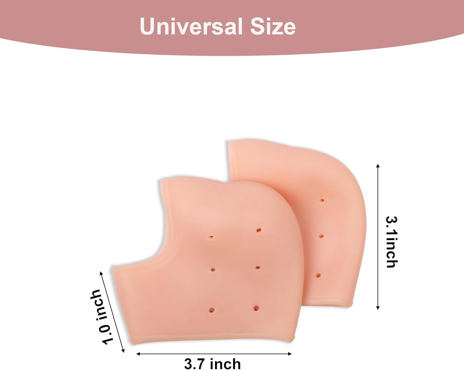 Wonder Care Pair of 1 Silicone Heels Protectors for Moisturizing Heels, Cracked Heel Protection, Relief Blister, Heel Spurs, and Plantar Fascitis Wrap| Heel Gel Socks| Stretchable| Unisex, Beige
